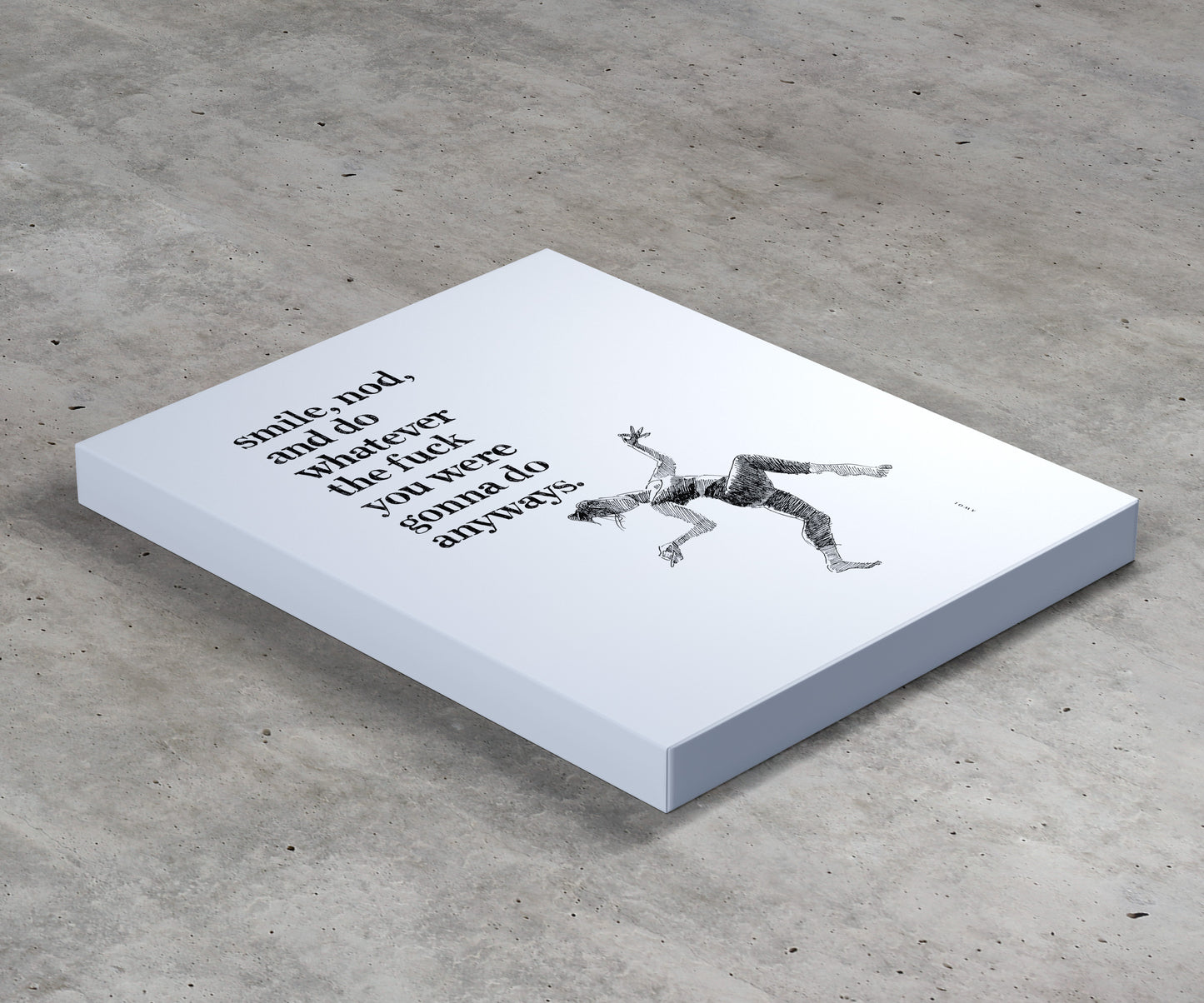 Smile And Nod, Daily Affirmation Dancing Woman: Art Print On Canvas