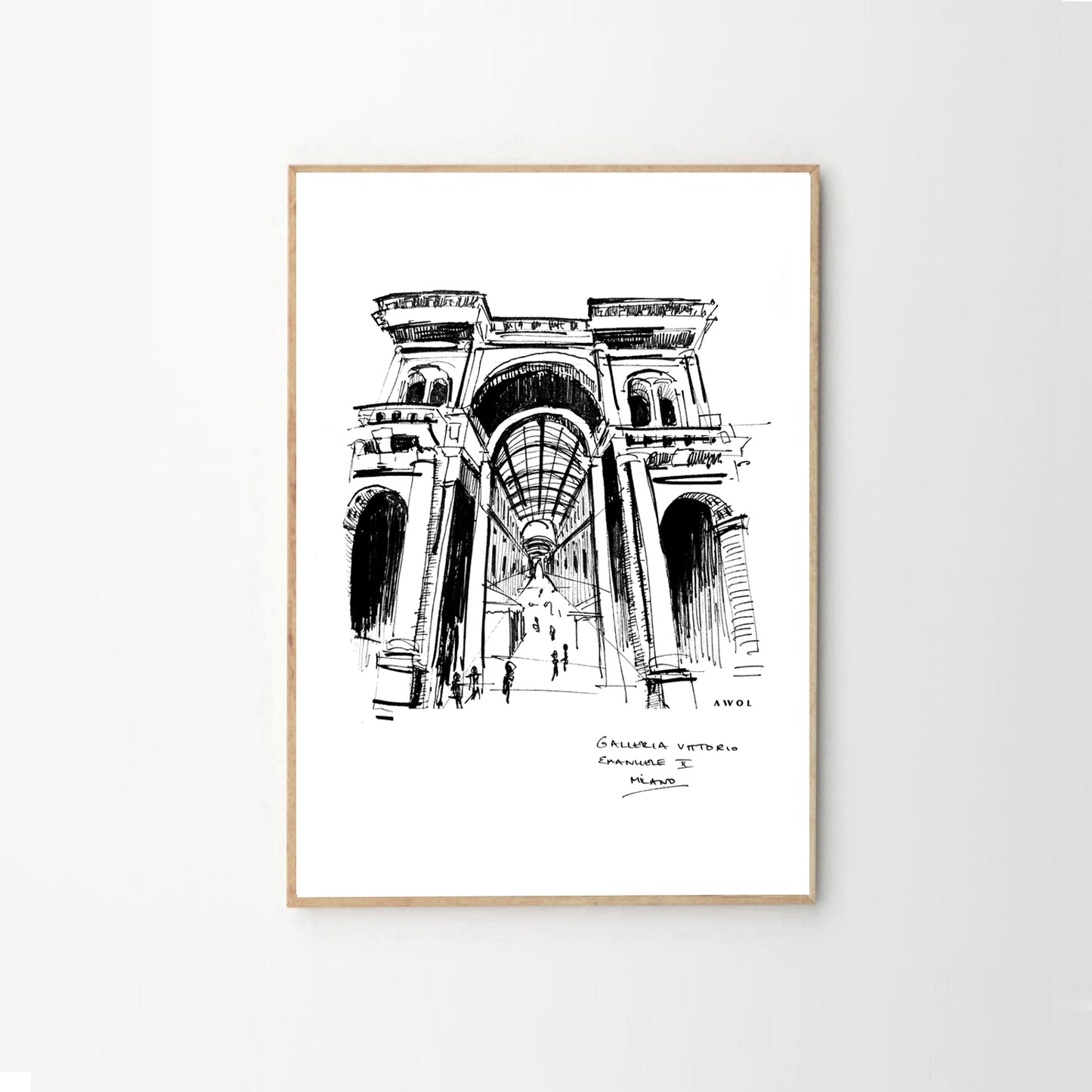 Milan City Art Print With Luxury Shopping Elegance: Poster Print