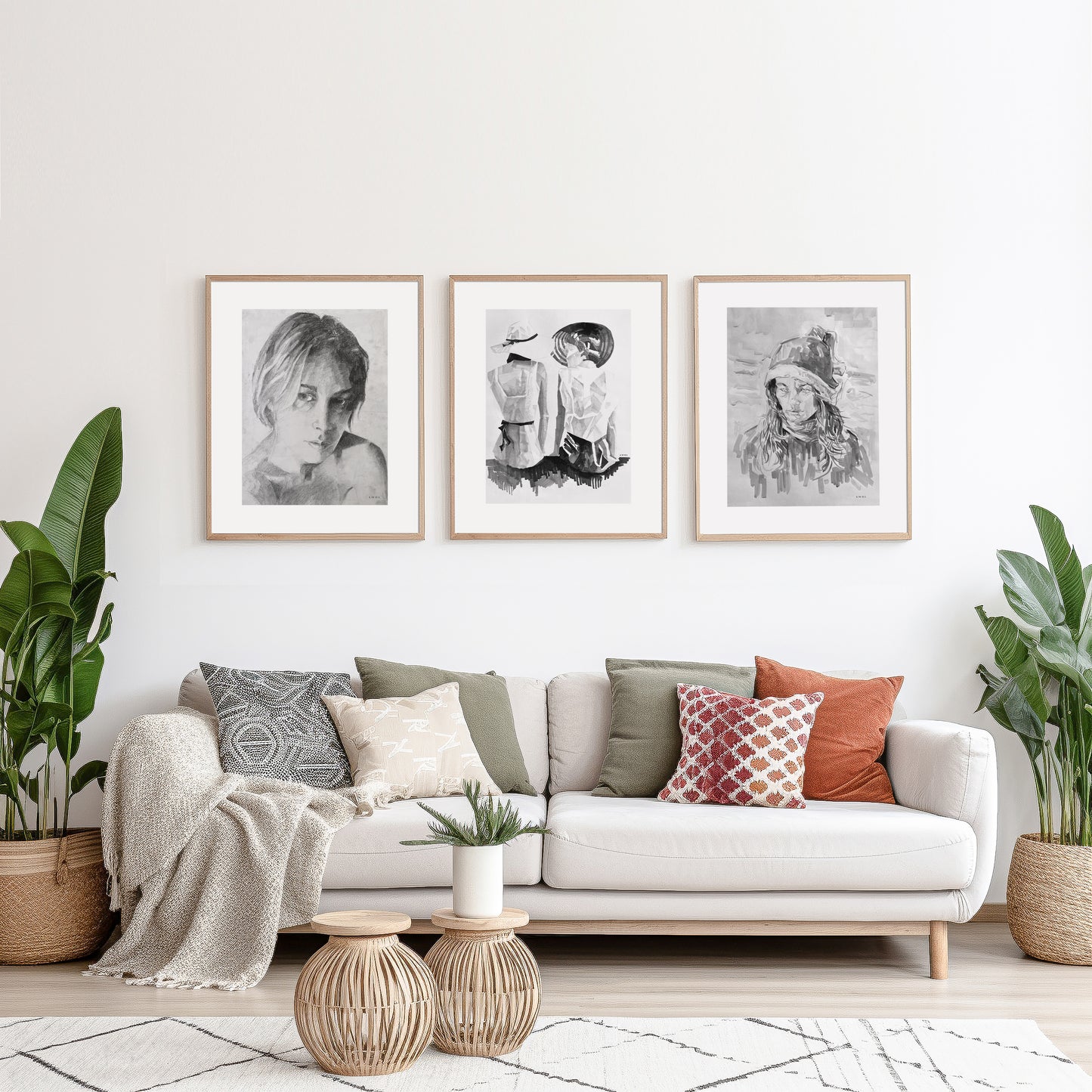 Elegant Women By The Sea: Friends In The Sun Portrait, Poster Print