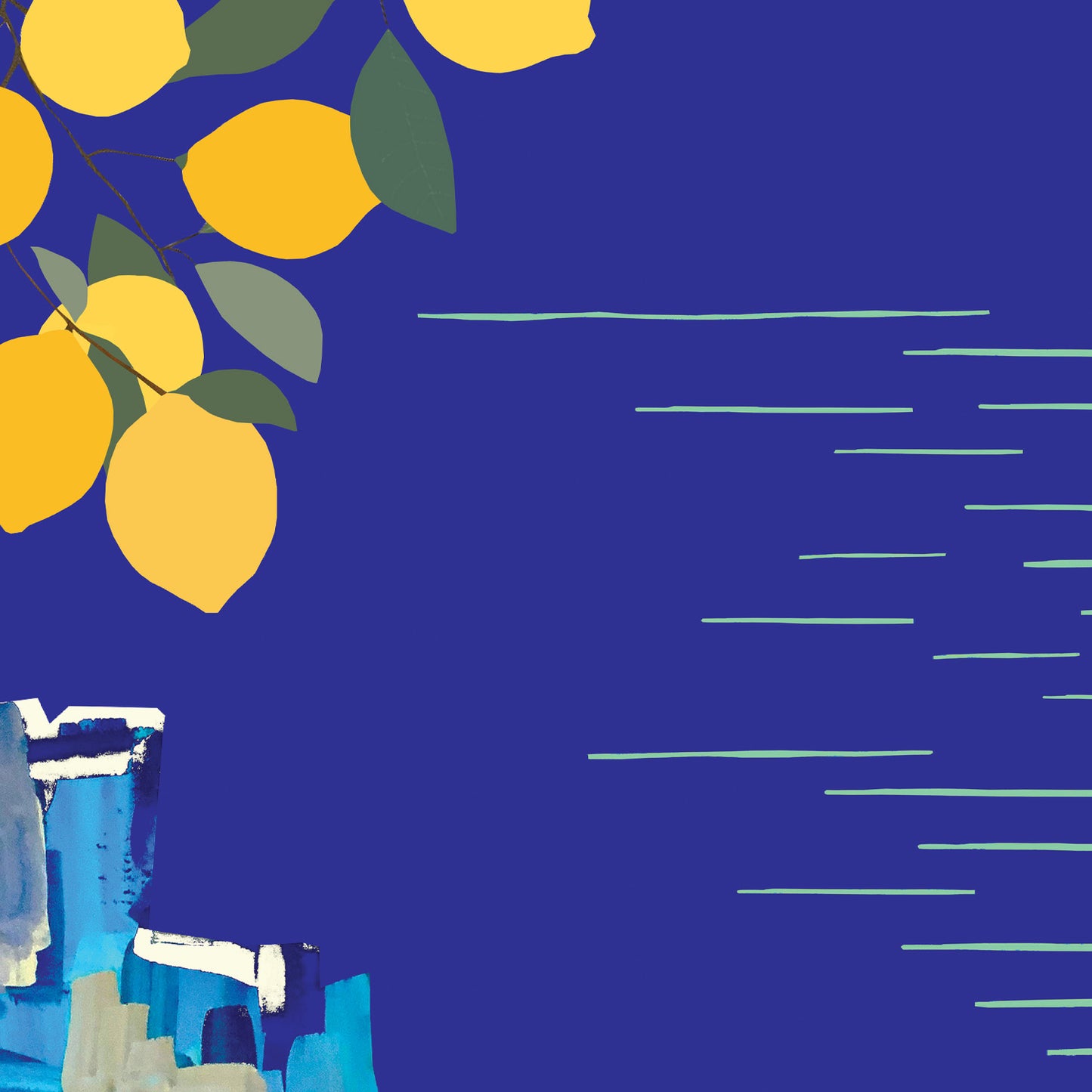 Mediterranean Seascape With Lemon Groves On A Cliff: Travel Poster Print