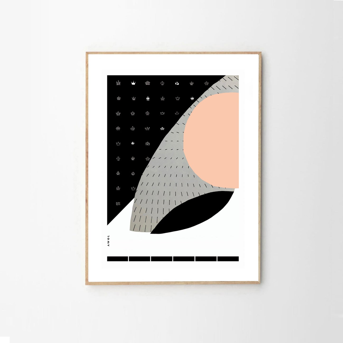 Minimalist Wall Art, Scandinavian Abstraction With Graphic Shapes: Poster Print