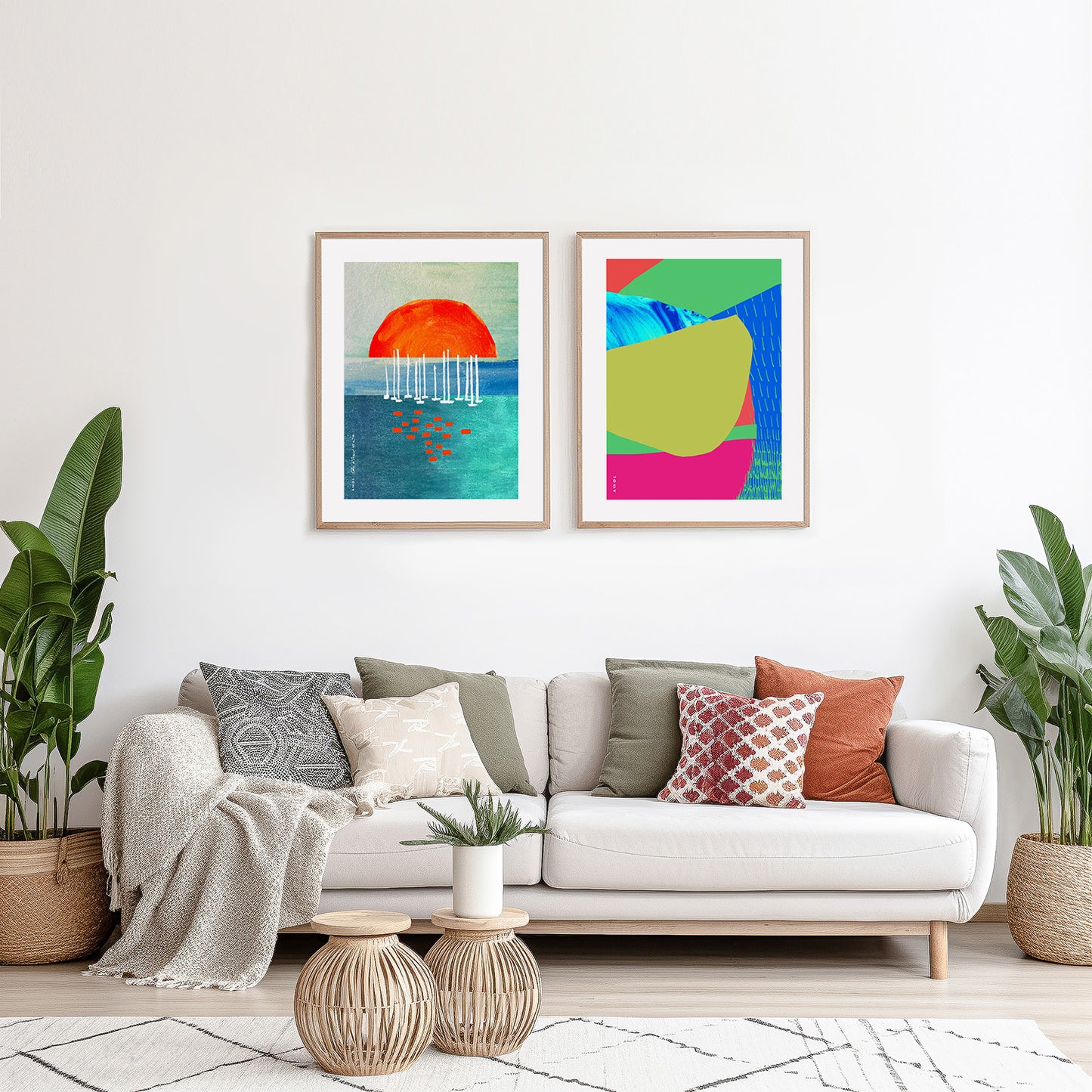 Colourful Bali, Thailand And Vietnam Abstract Landscapes: Wooden Framed Poster