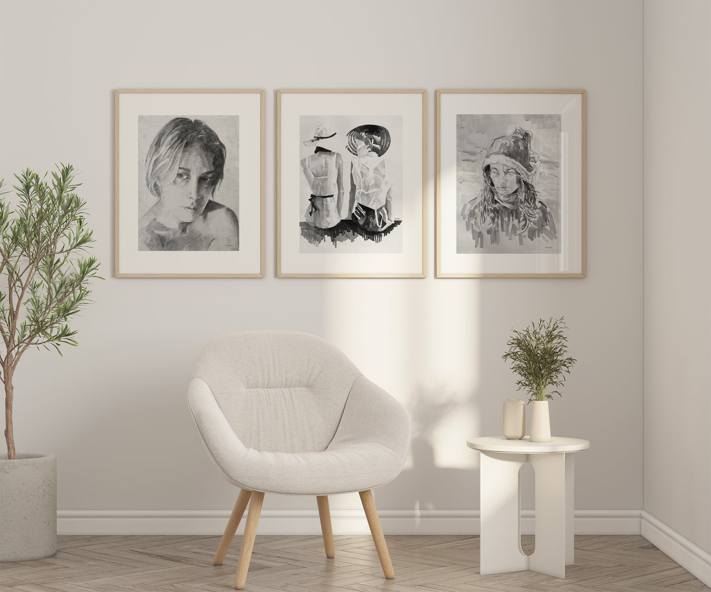 Elegant Women By The Sea: Friends In The Sun Portrait, Poster Print