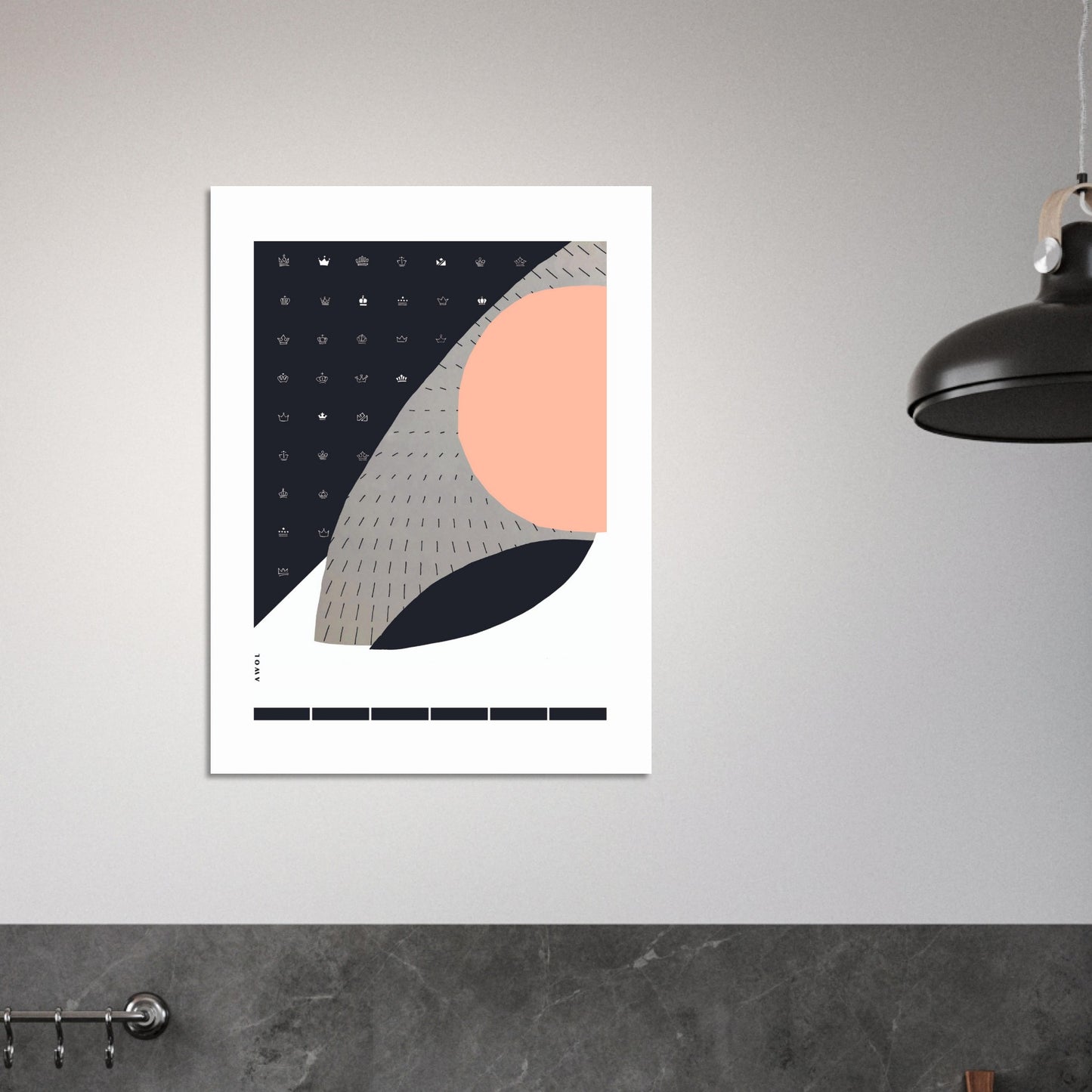 Minimalist Wall Art, Scandinavian Abstraction With Graphic Shapes: Poster Print