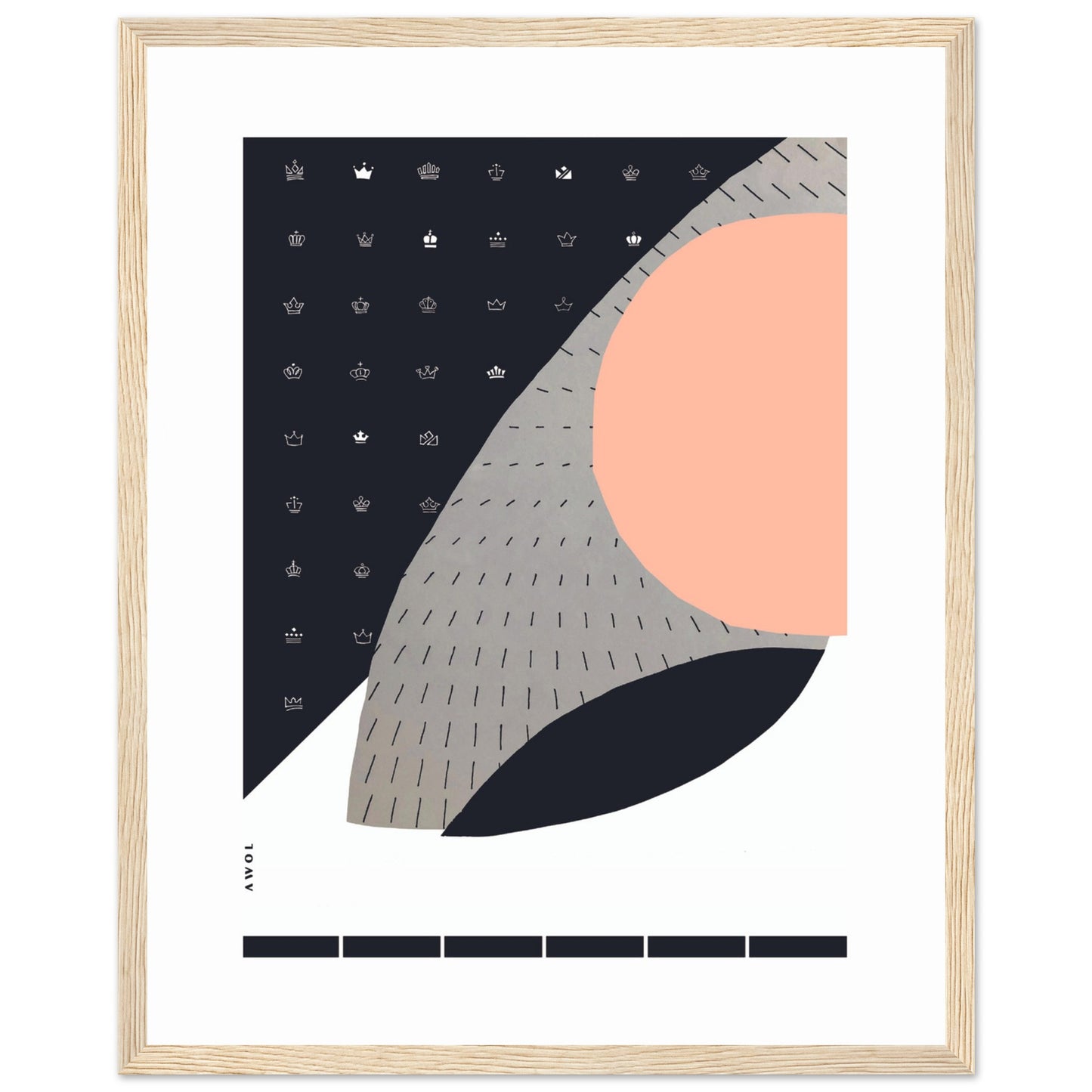 Minimalist Wall Art, Scandinavian Art Print With Abstract Graphic Shapes: Framed Art Print