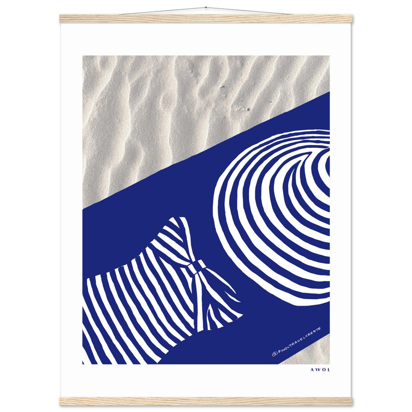 Woman In Oversized Hat And Stripes Sleeping On The Beach: Island Mood: Classic Matte Paper Poster with Hanger