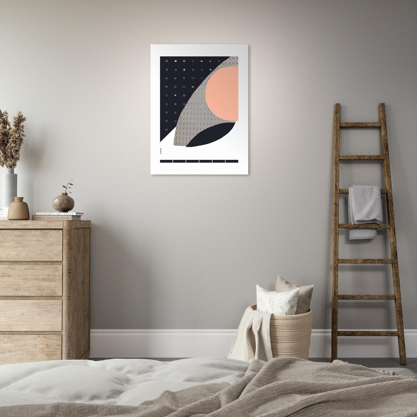 Minimalist Wall Art, Scandinavian Abstraction With Graphic Shapes: Poster Print
