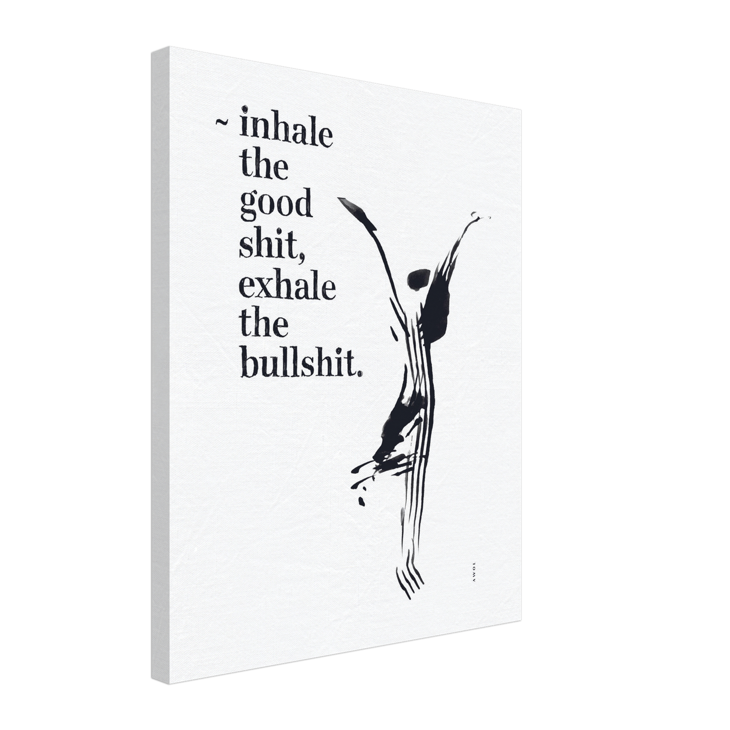 Modern Spiritual Wall Art With Quote And Yoga Pose: Art On Canvas Print