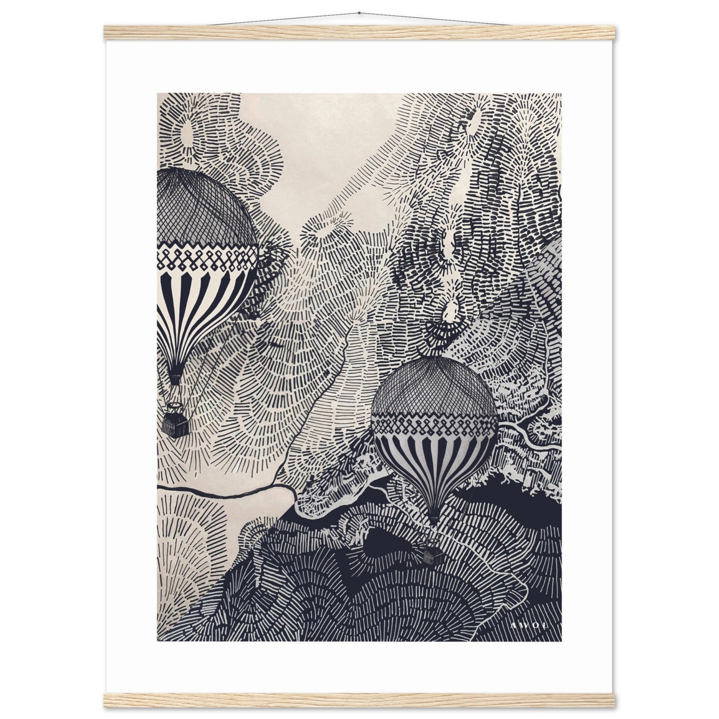 Dream Big Art Print: Vintage Travel In The Sky, Poster With Hanger