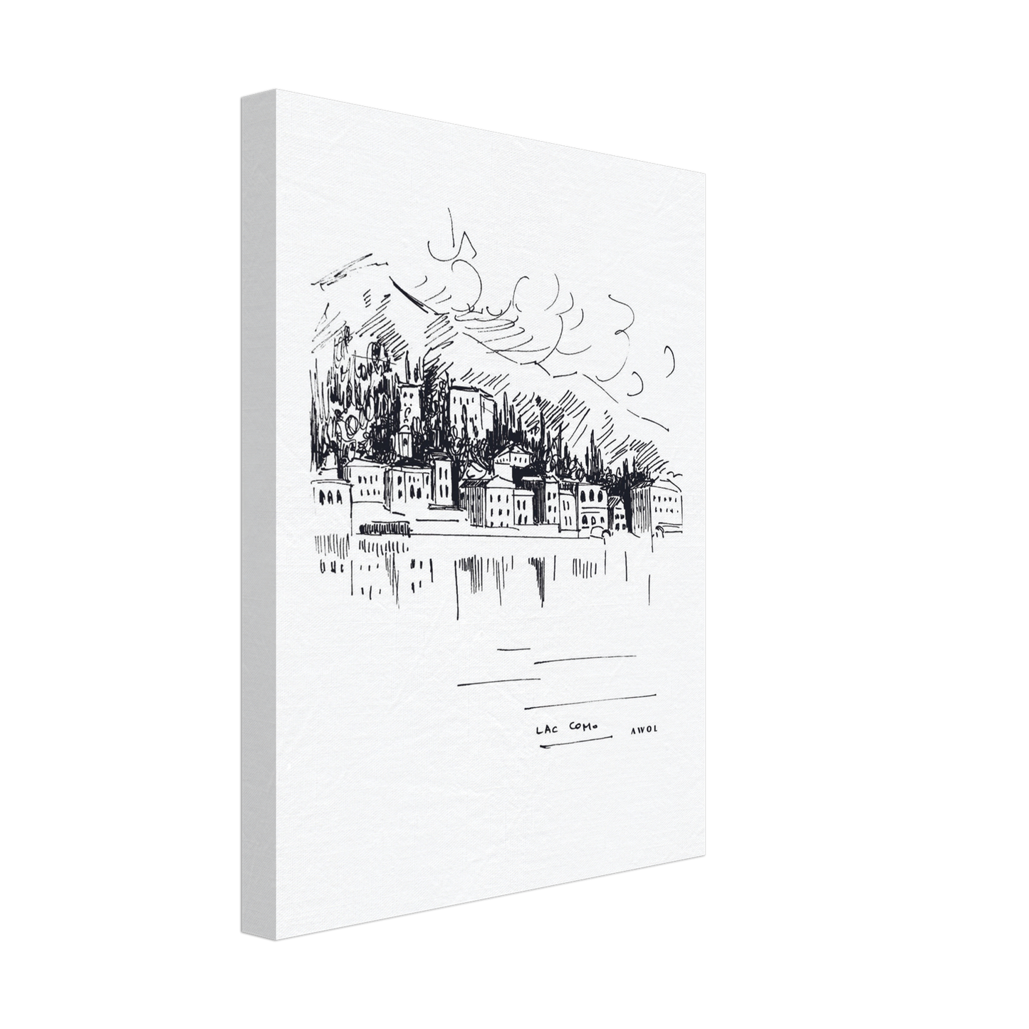 Italian Scenery Wall Art With Villas On A Hill In Lake Como, Canvas Print