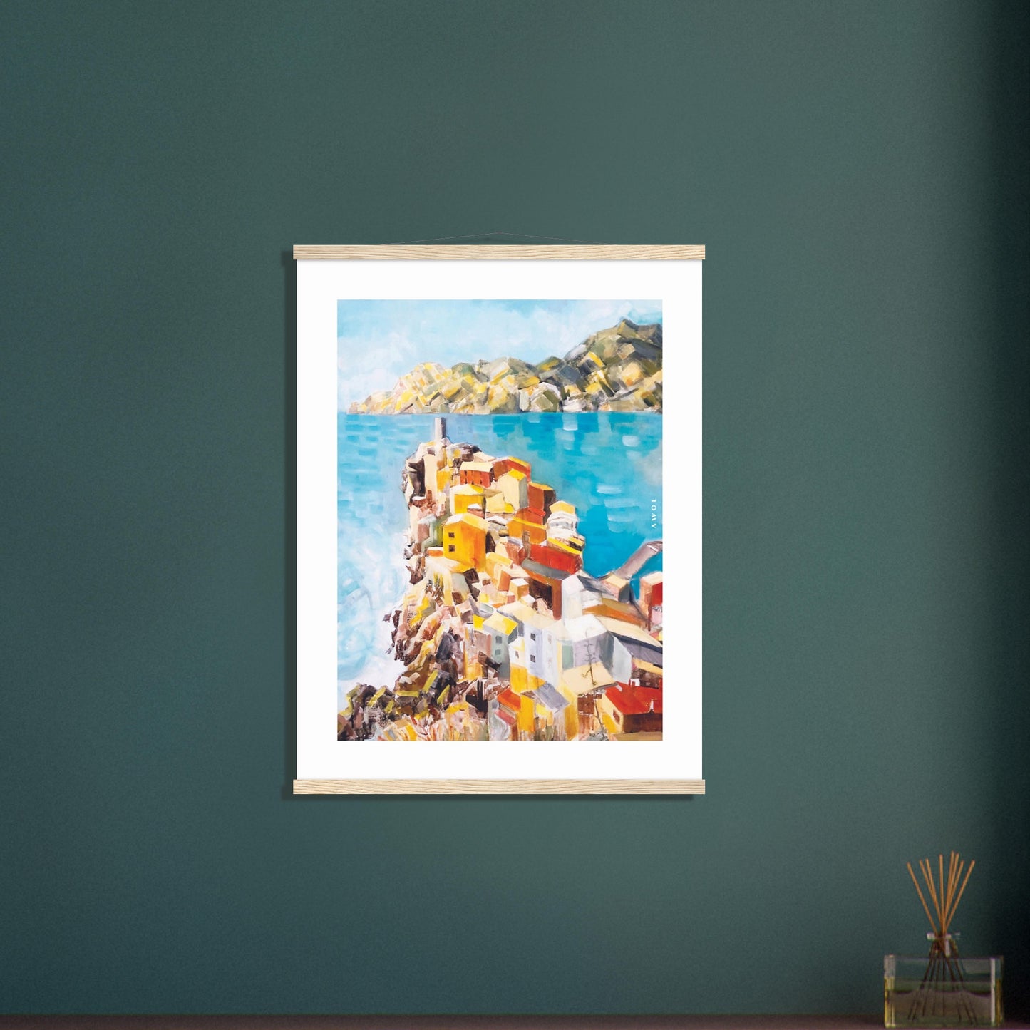 Italy Scenery Art Print: Colourful Towns Of Amalfi And Liguria: Poster Print With Hanger