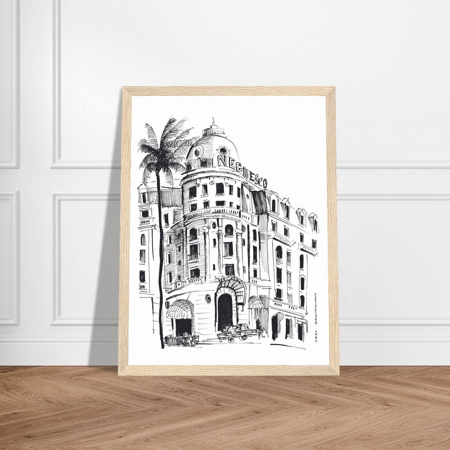 Palm Trees On The French Riviera: Côte d'Azur Framed Art Print