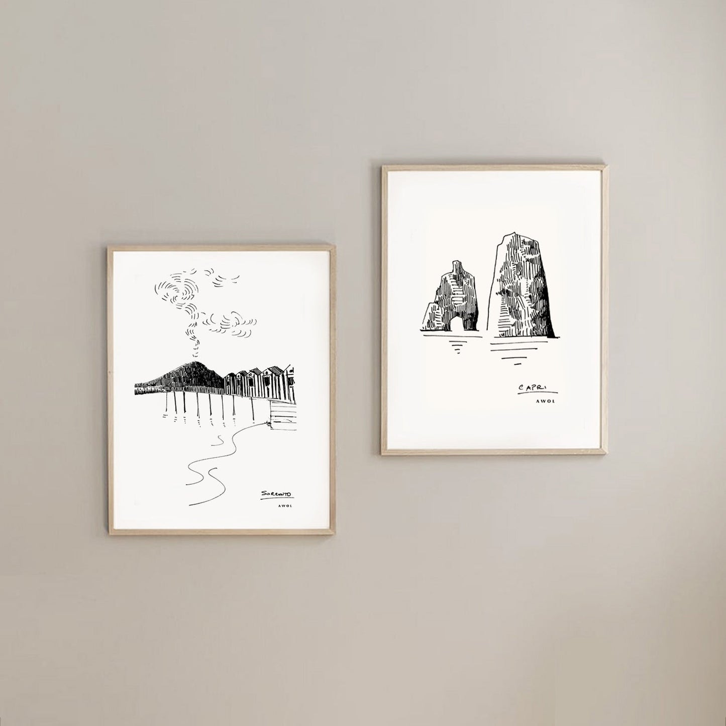Bay of Naples, Sorrento Views: Amalfi Coast Poster Print - Creations Awol
