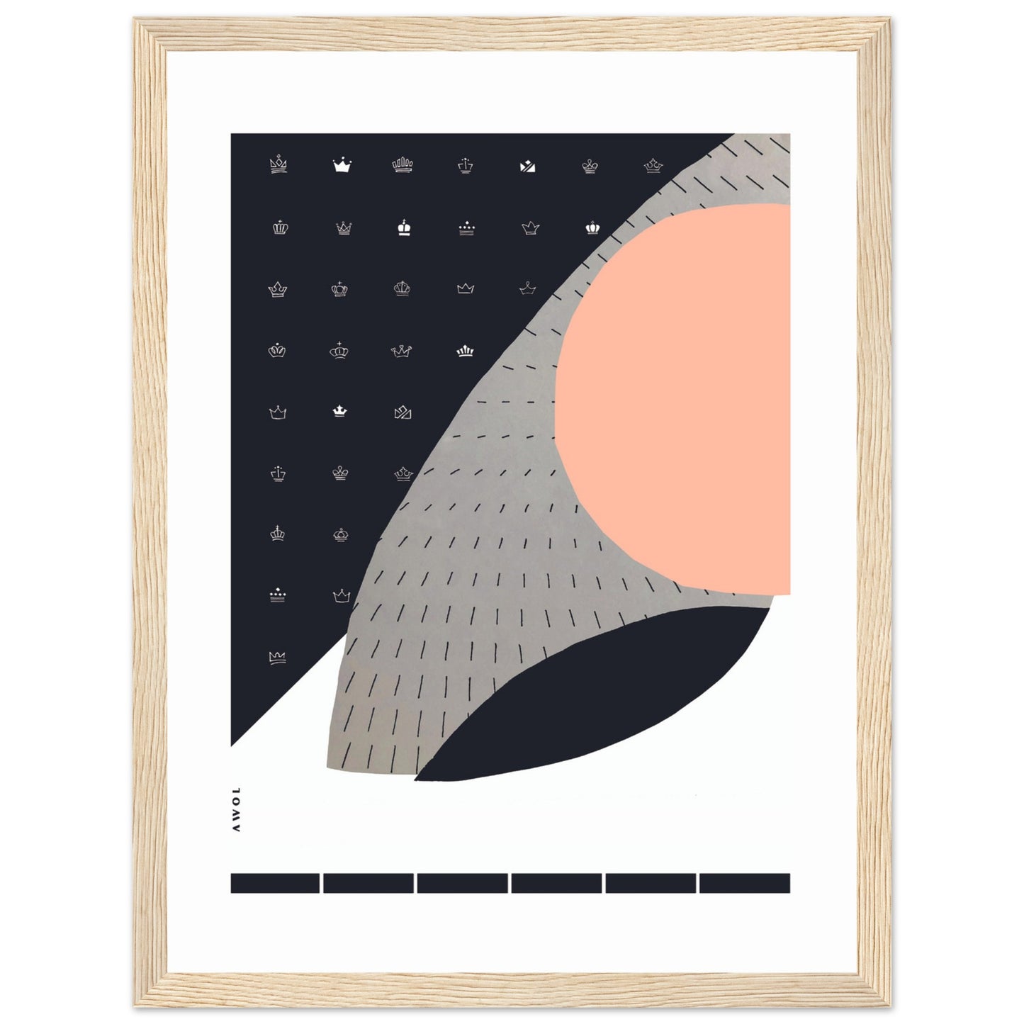 Minimalist Wall Art, Scandinavian Art Print With Abstract Graphic Shapes: Framed Art Print