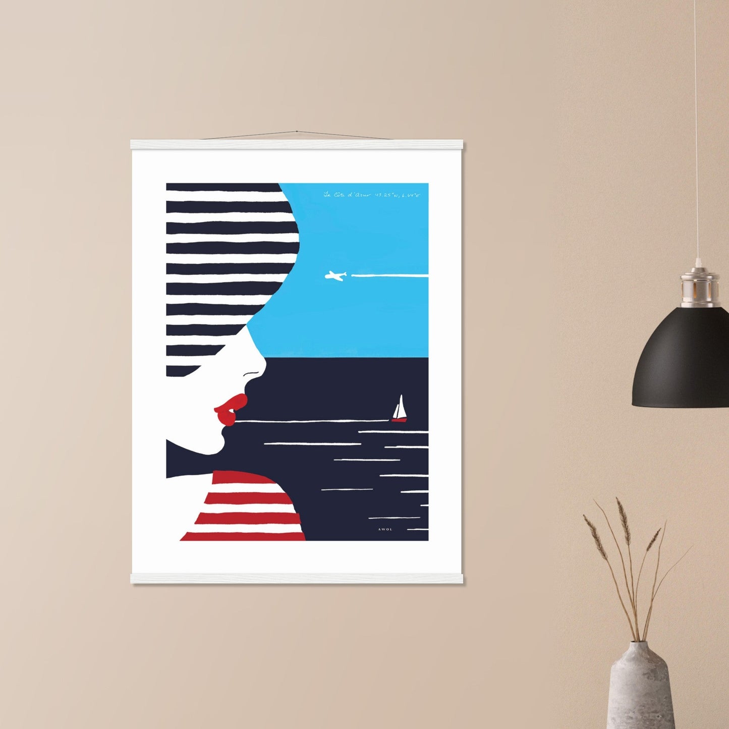 Beach Portrait Of A Woman By The Sea: Poster With Hanger - Creations Awol