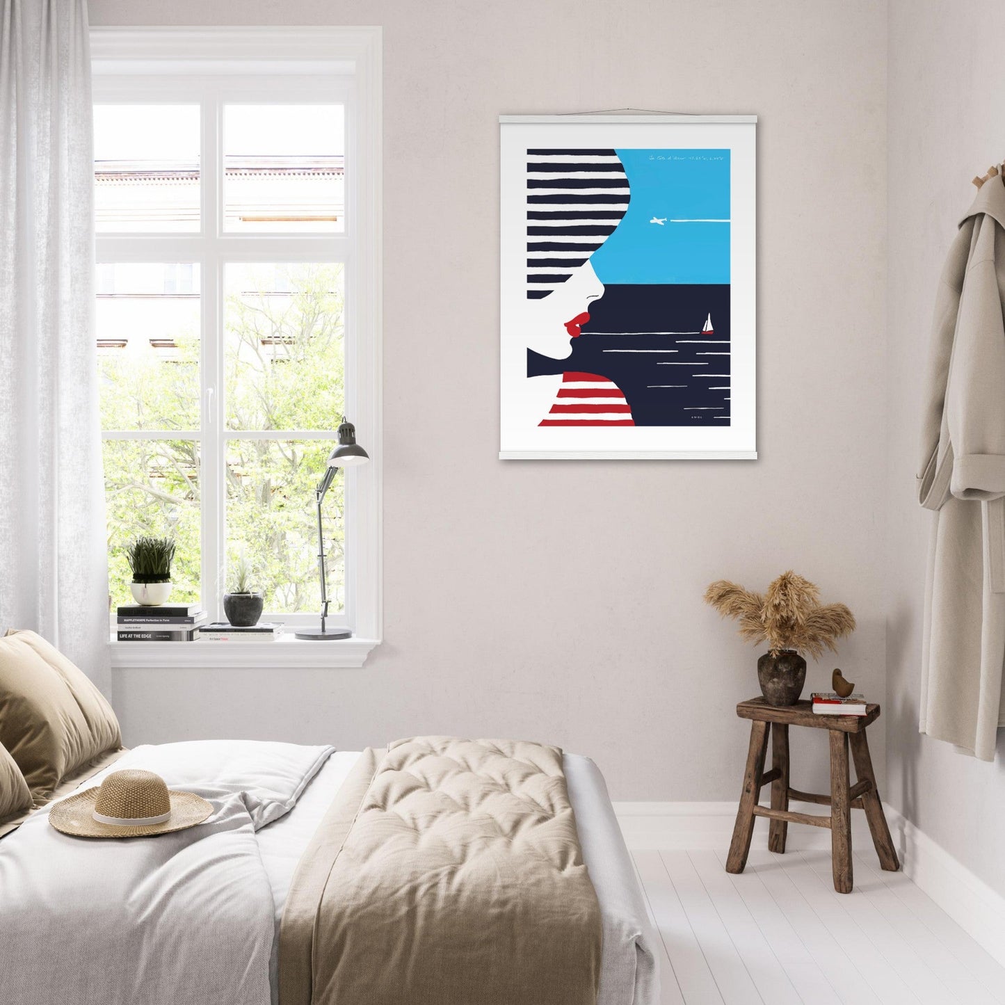 Beach Portrait Of A Woman By The Sea: Poster With Hanger - Creations Awol