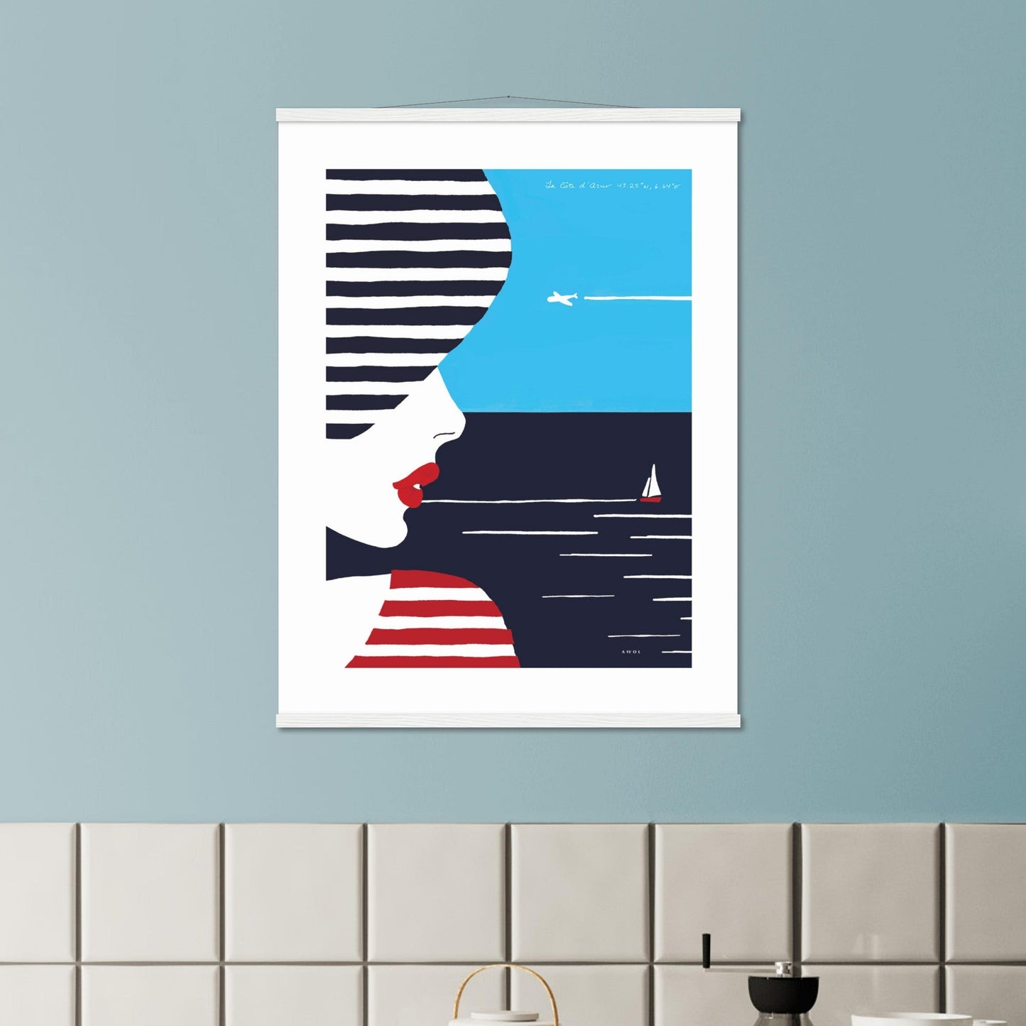 Beach Portrait Of A Woman By The Sea: Poster With Hanger - Creations Awol