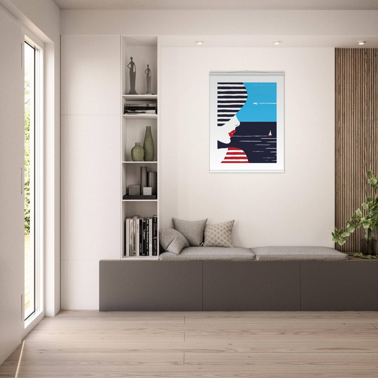 Beach Portrait Of A Woman By The Sea: Poster With Hanger - Creations Awol