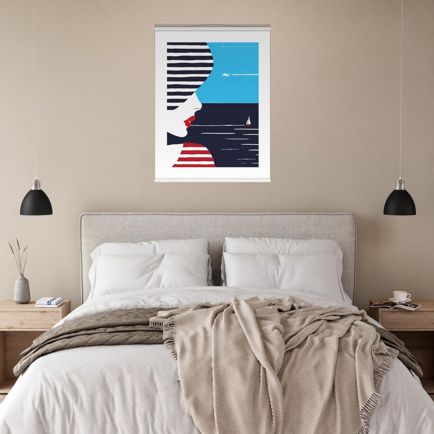 Beach Portrait Of A Woman By The Sea: Poster With Hanger - Creations Awol