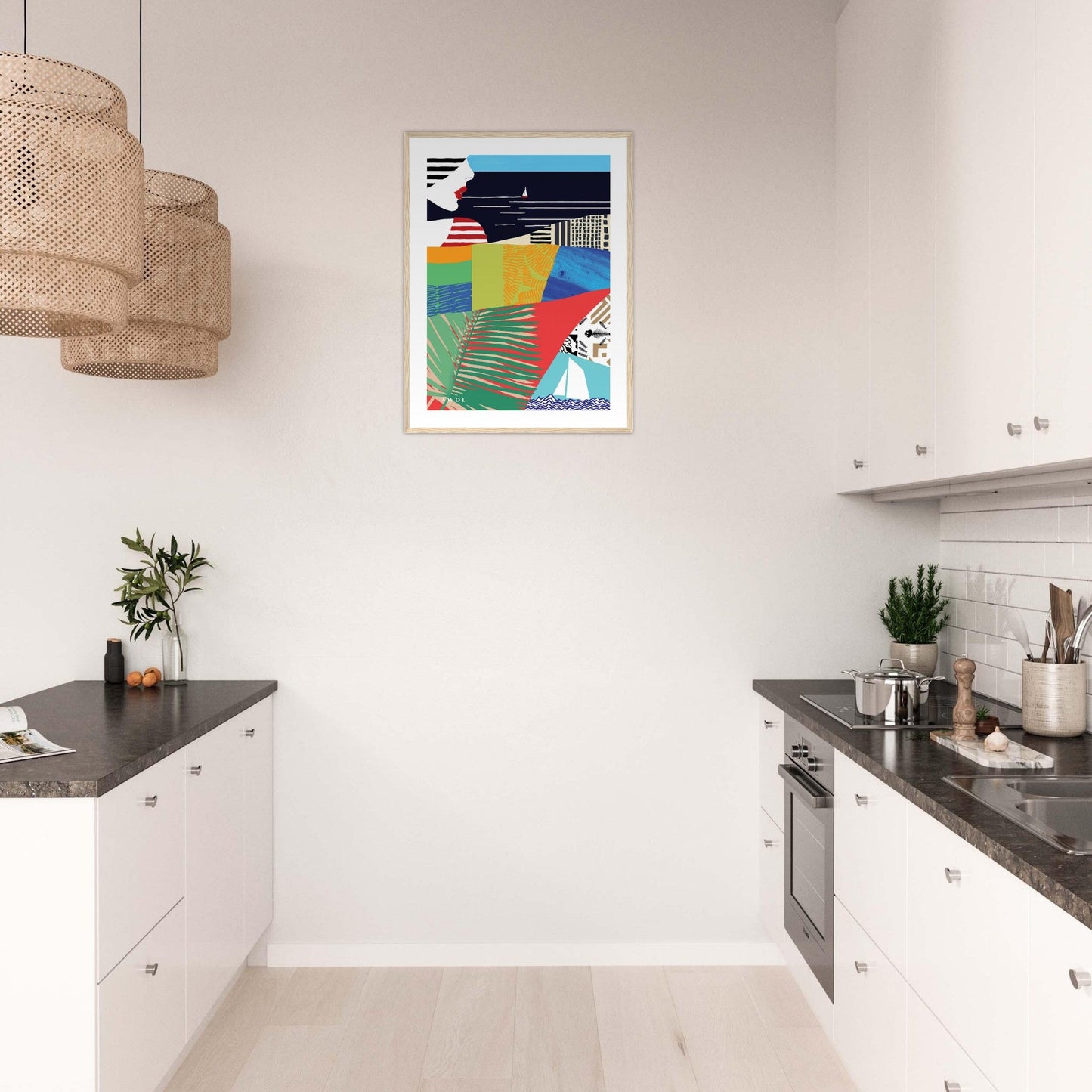 Beach Vibes: Classic Matte Paper Wooden Framed Poster - Creations Awol