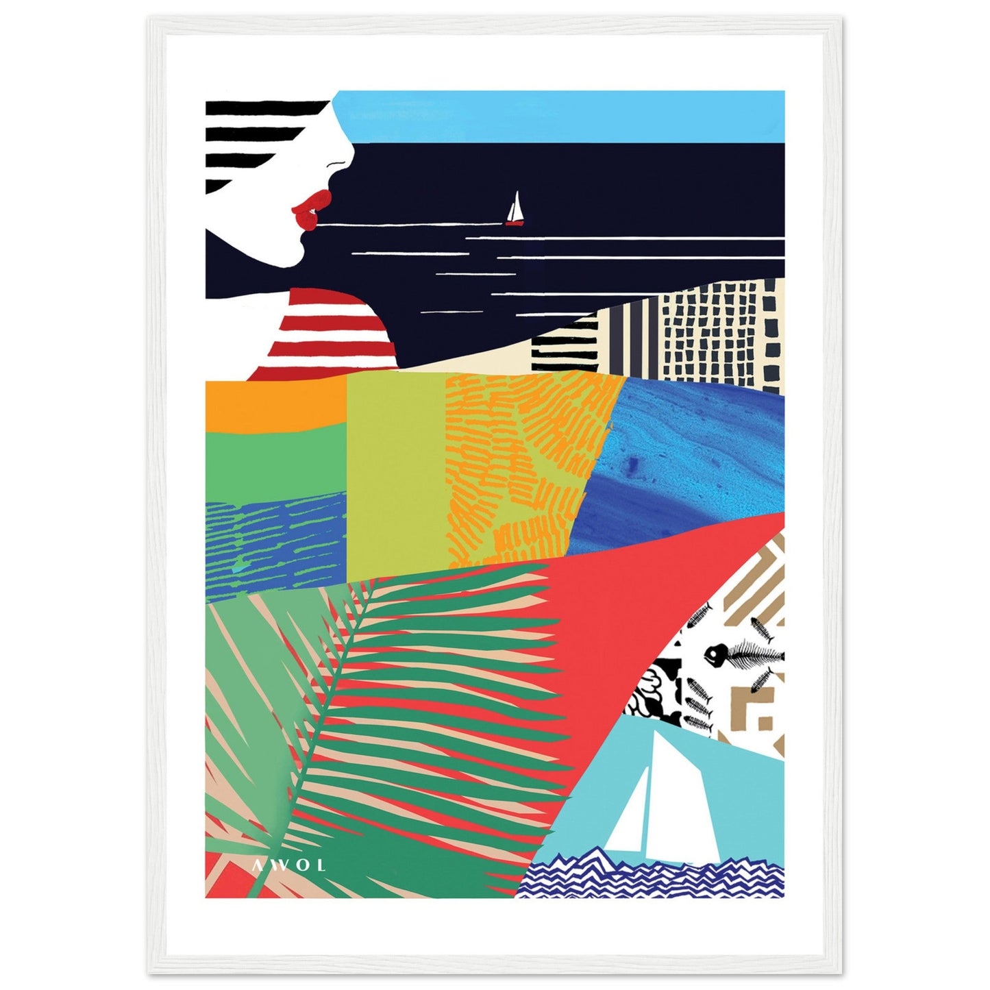 Beach Vibes: Classic Matte Paper Wooden Framed Poster - Creations Awol