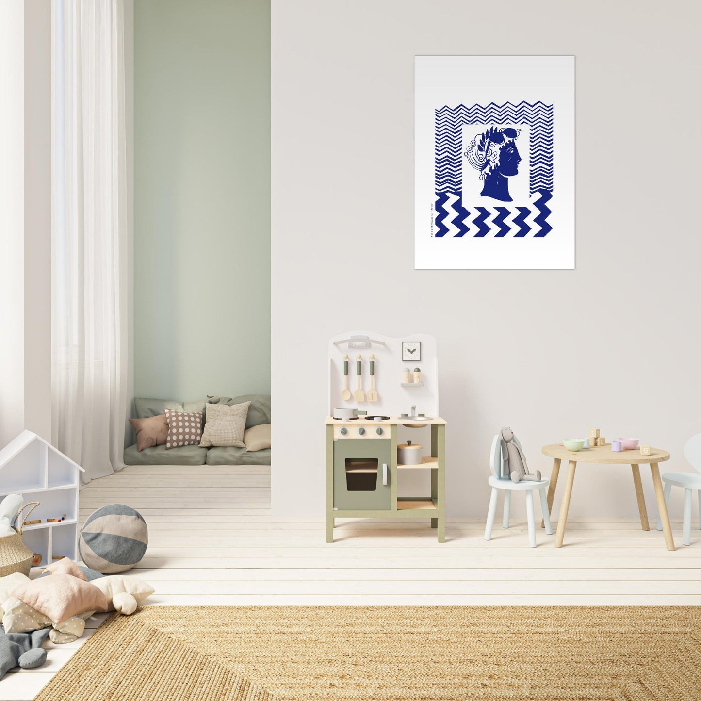 Beach Wall Art, Man Looking At The Sea, Modern Portrait Poster Print - Creations Awol