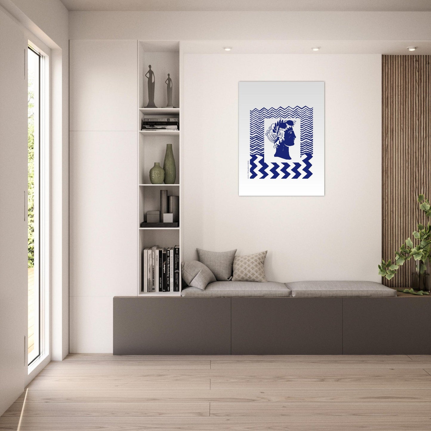 Beach Wall Art, Man Looking At The Sea, Modern Portrait Poster Print - Creations Awol