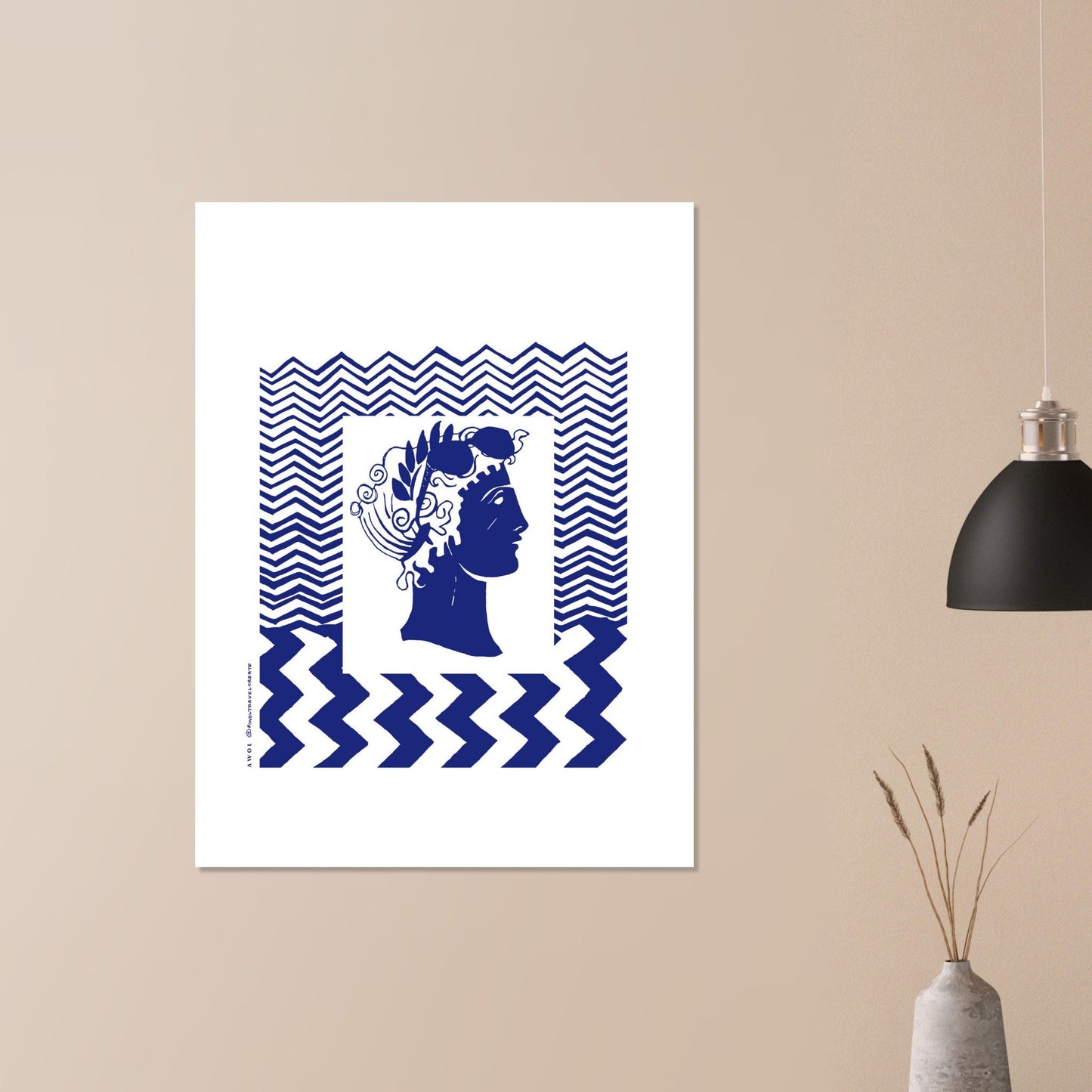 Beach Wall Art, Man Looking At The Sea, Modern Portrait Poster Print - Creations Awol