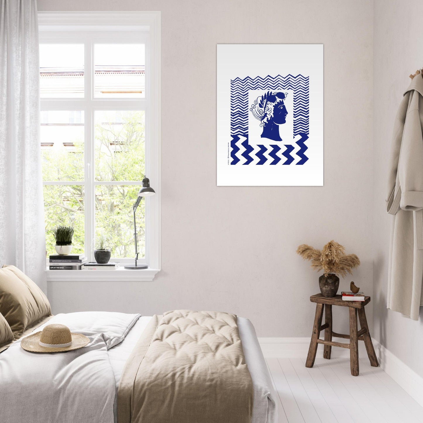 Beach Wall Art, Man Looking At The Sea, Modern Portrait Poster Print - Creations Awol