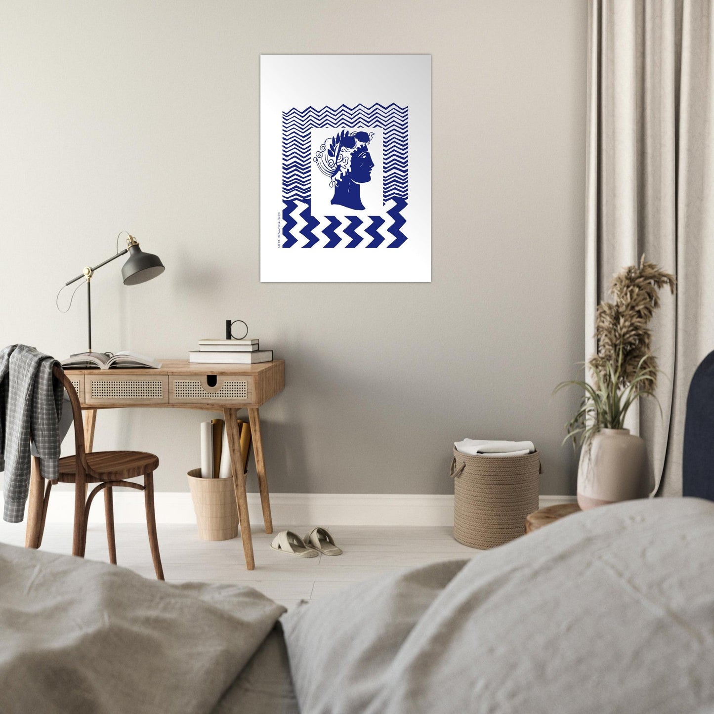Beach Wall Art, Man Looking At The Sea, Modern Portrait Poster Print - Creations Awol