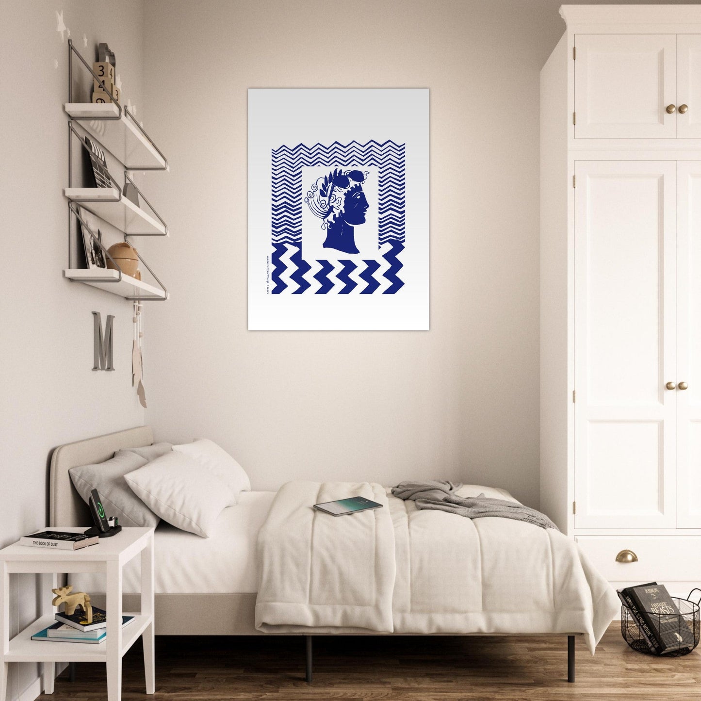 Beach Wall Art, Man Looking At The Sea, Modern Portrait Poster Print - Creations Awol