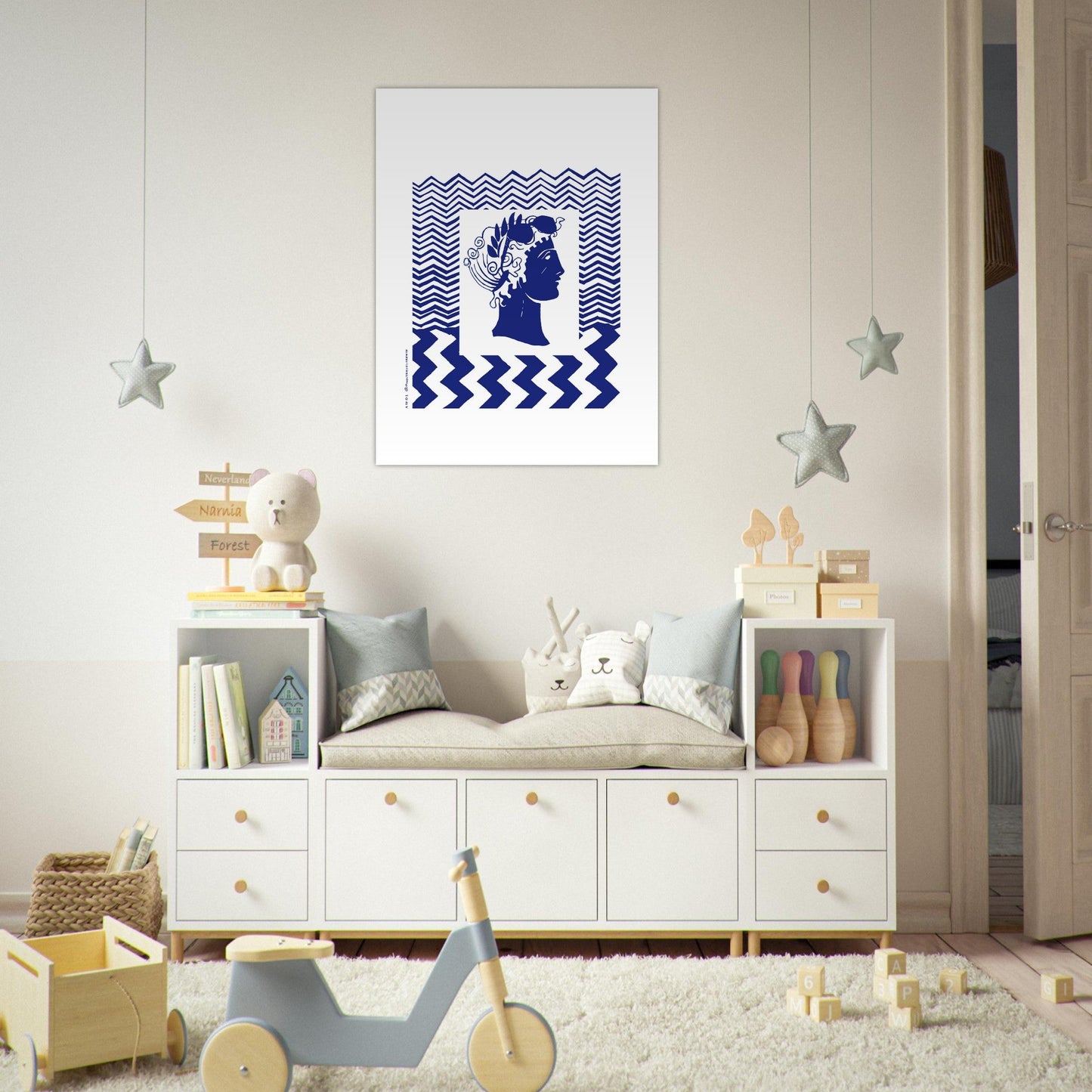 Beach Wall Art, Man Looking At The Sea, Modern Portrait Poster Print - Creations Awol