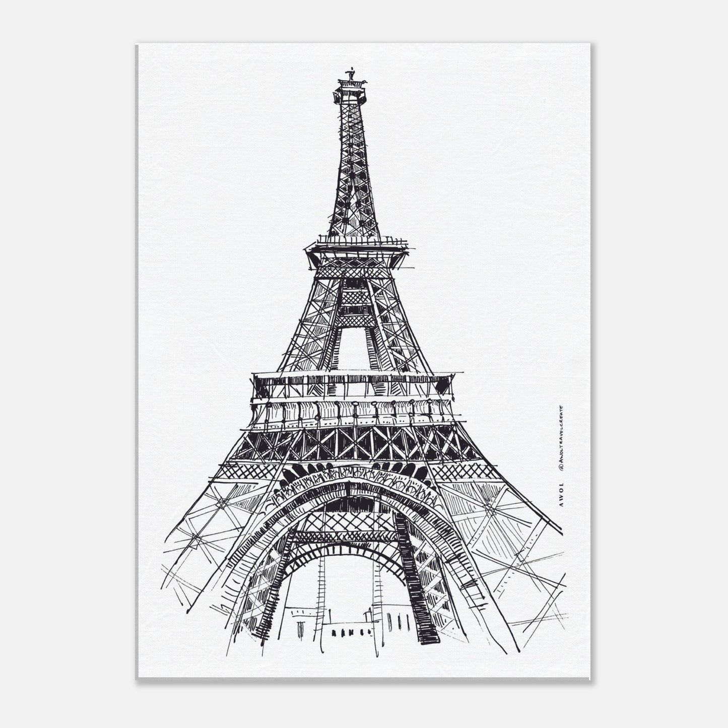 Black And White City Art Print, Paris Wall Art With Eiffel Tower: Canvas Art Print - Creations Awol