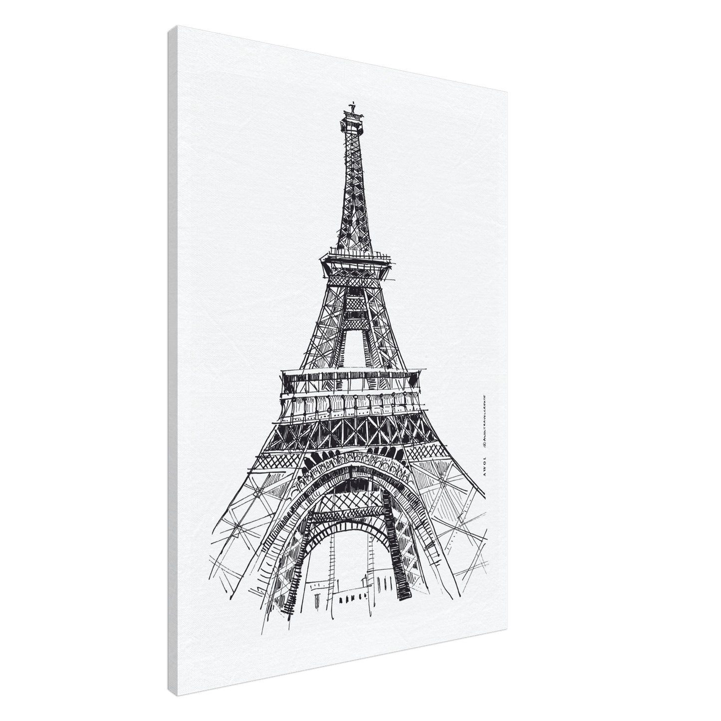 Black And White City Art Print, Paris Wall Art With Eiffel Tower: Canvas Art Print - Creations Awol