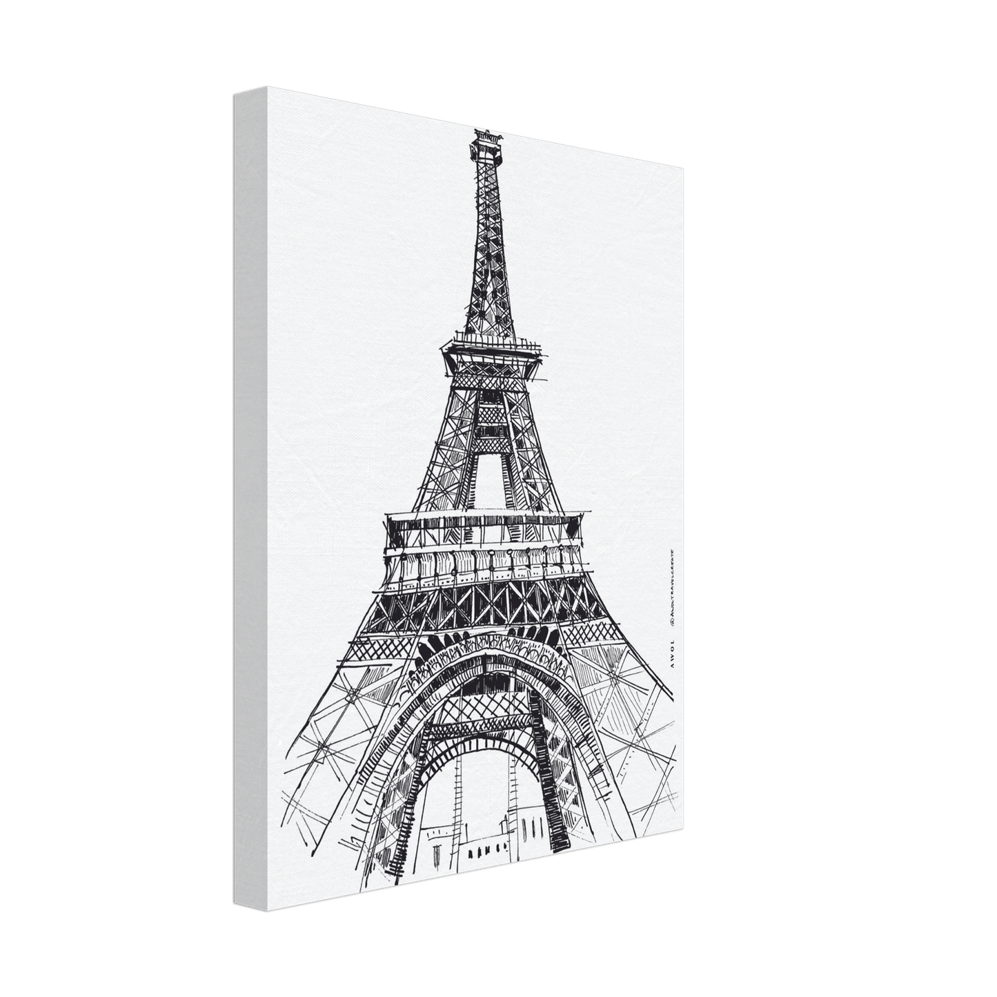Black And White City Art Print, Paris Wall Art With Eiffel Tower: Canvas Art Print - Creations Awol