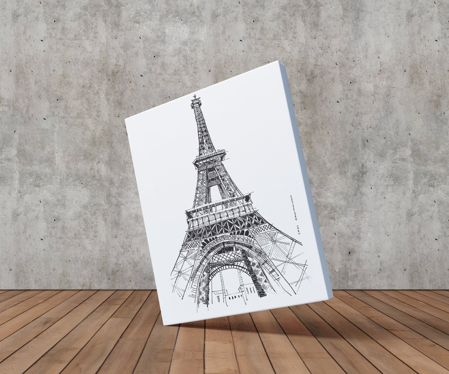 Black And White City Art Print, Paris Wall Art With Eiffel Tower: Canvas Art Print - Creations Awol
