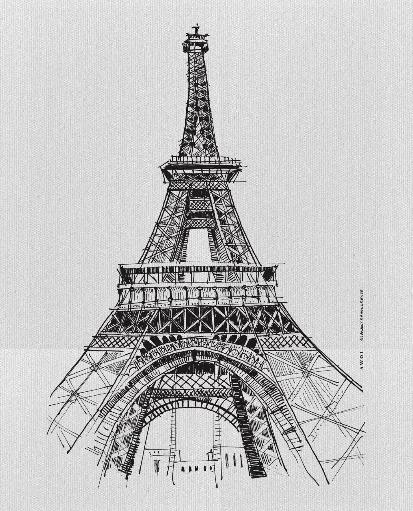 Black And White City Art Print, Paris Wall Art With Eiffel Tower: Canvas Art Print - Creations Awol
