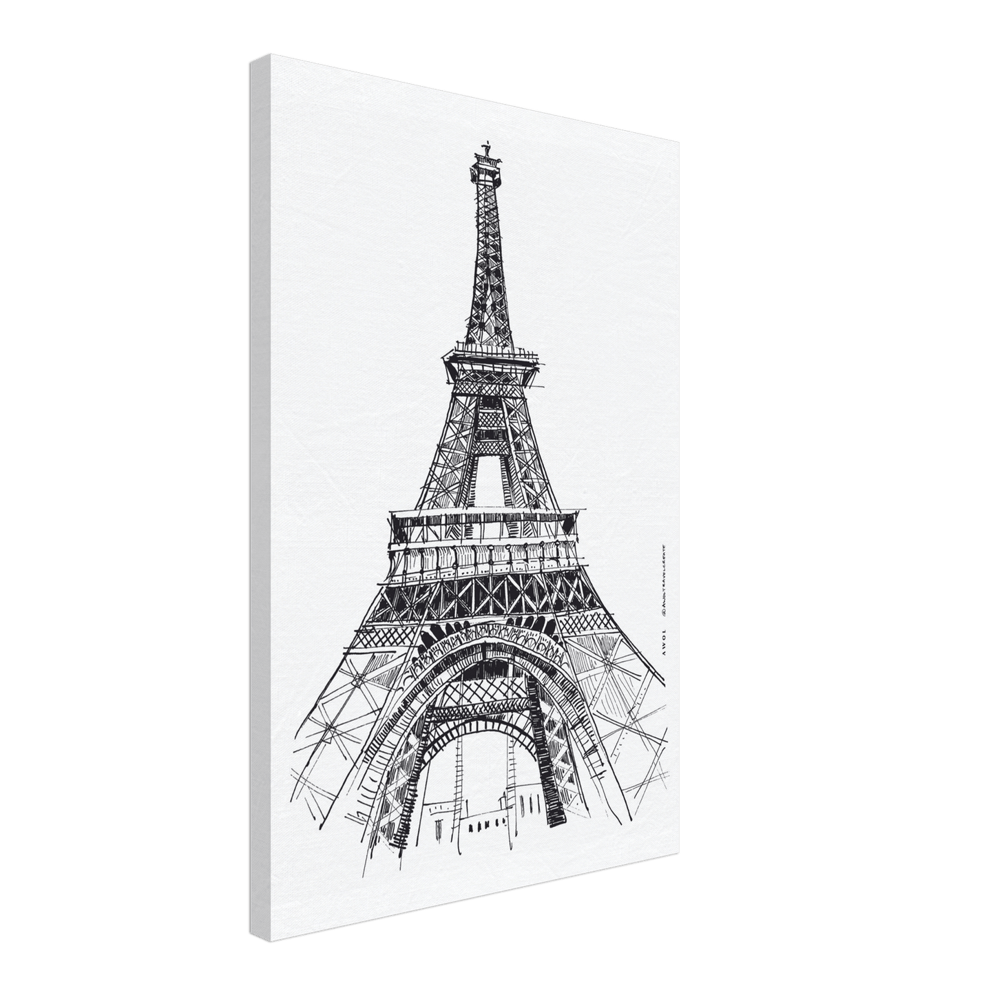Black And White City Art Print, Paris Wall Art With Eiffel Tower: Canvas Art Print - Creations Awol