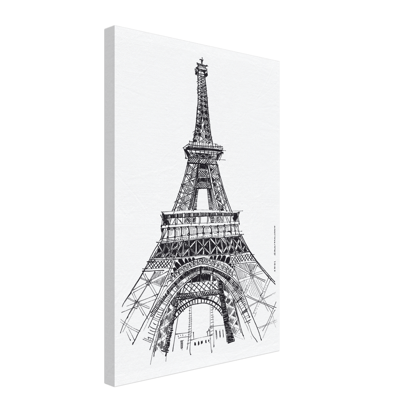 Black And White City Art Print, Paris Wall Art With Eiffel Tower: Canvas Art Print - Creations Awol