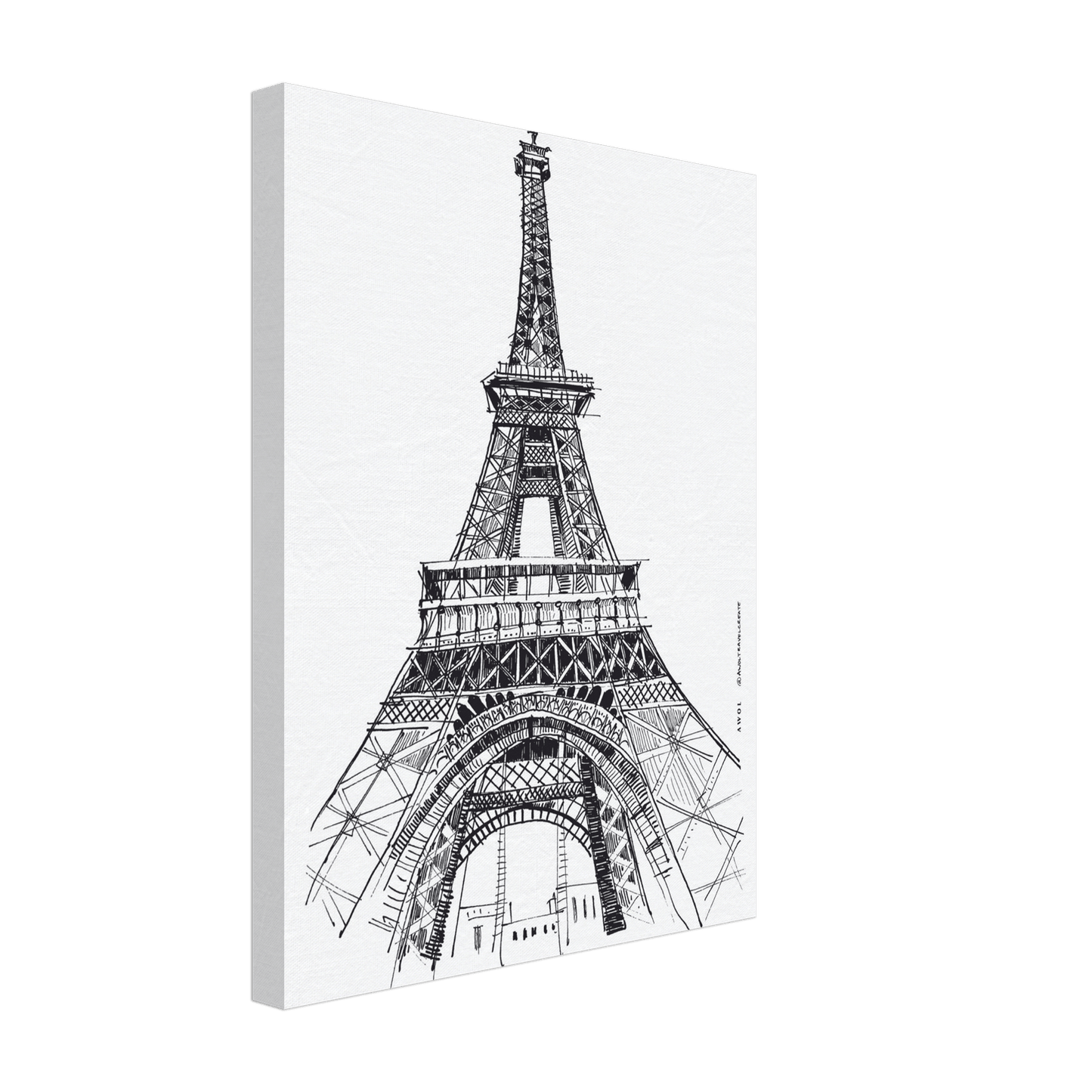 Black And White City Art Print, Paris Wall Art With Eiffel Tower: Canvas Art Print - Creations Awol
