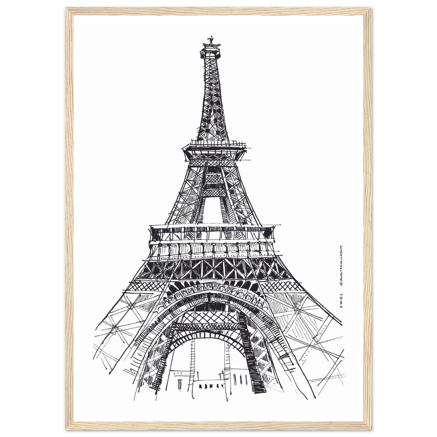 Black And White City Poster, Paris Wall Art With Eiffel Tower: Framed Art Print - Creations Awol
