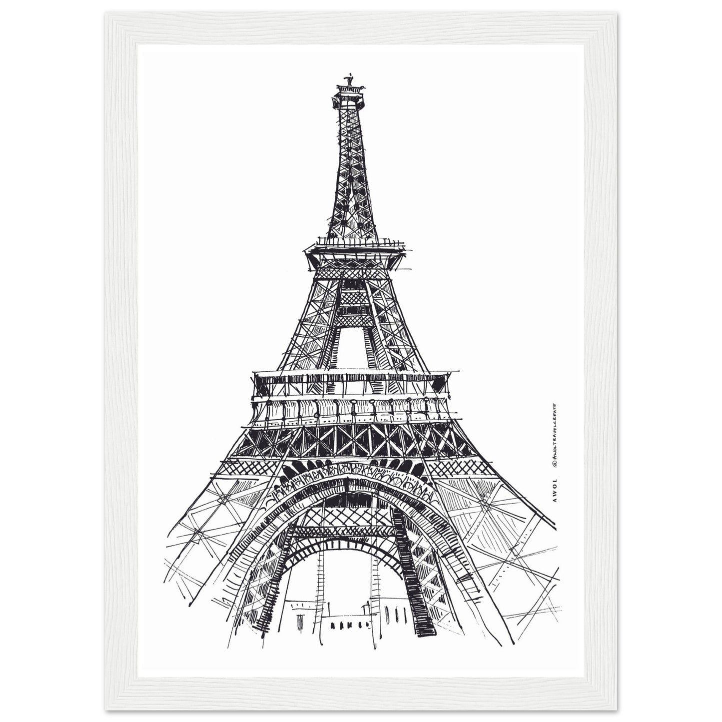 Black And White City Poster, Paris Wall Art With Eiffel Tower: Framed Art Print - Creations Awol
