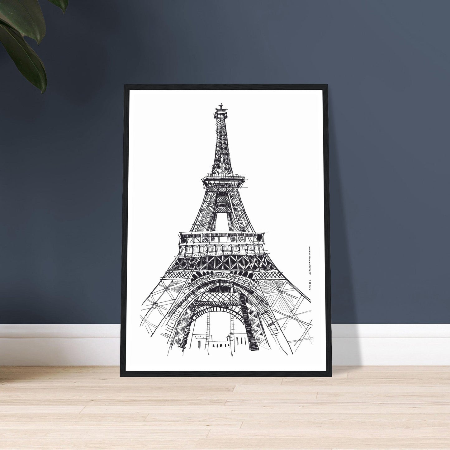 Black And White City Poster, Paris Wall Art With Eiffel Tower: Framed Art Print - Creations Awol