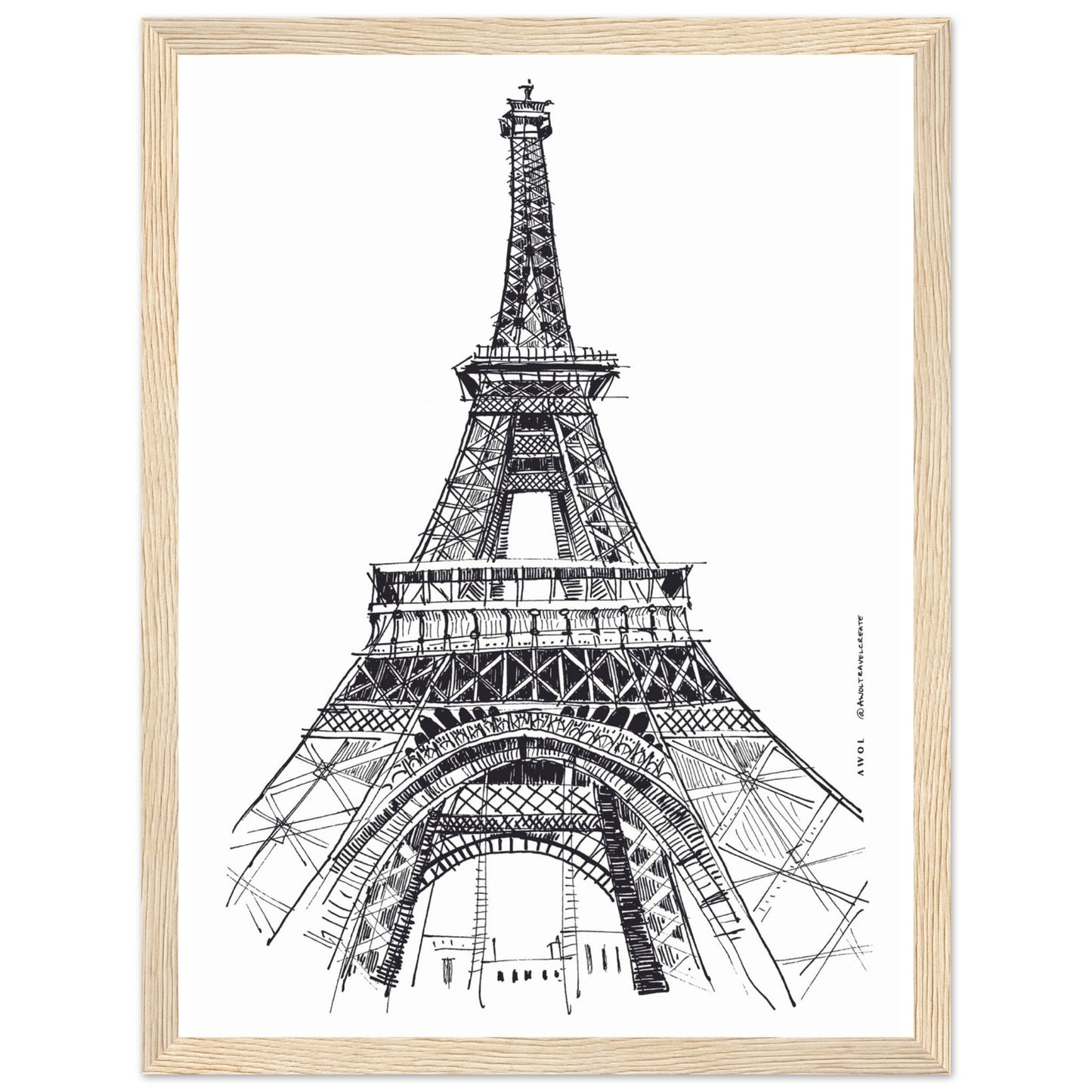 Black And White City Poster, Paris Wall Art With Eiffel Tower: Framed Art Print - Creations Awol