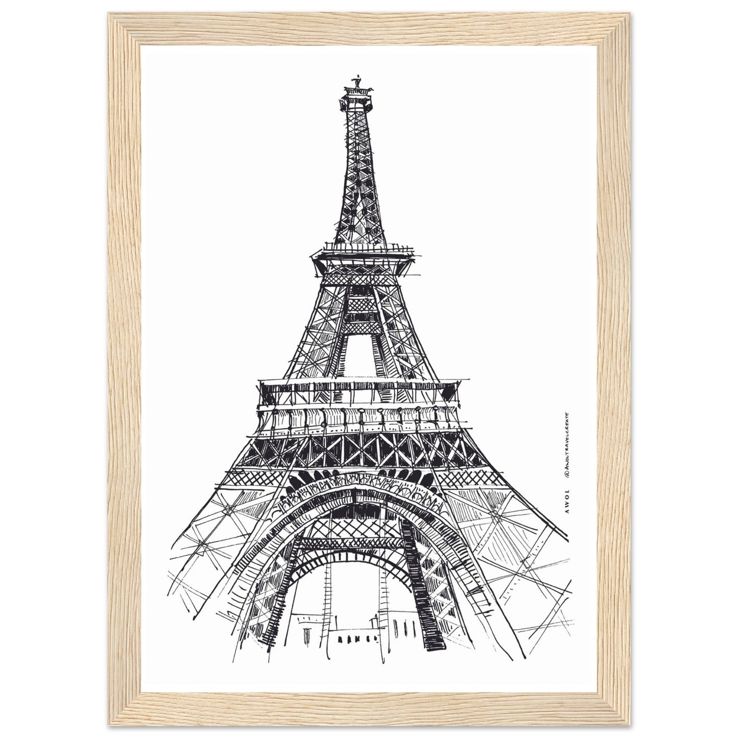 Black And White City Poster, Paris Wall Art With Eiffel Tower: Framed Art Print - Creations Awol