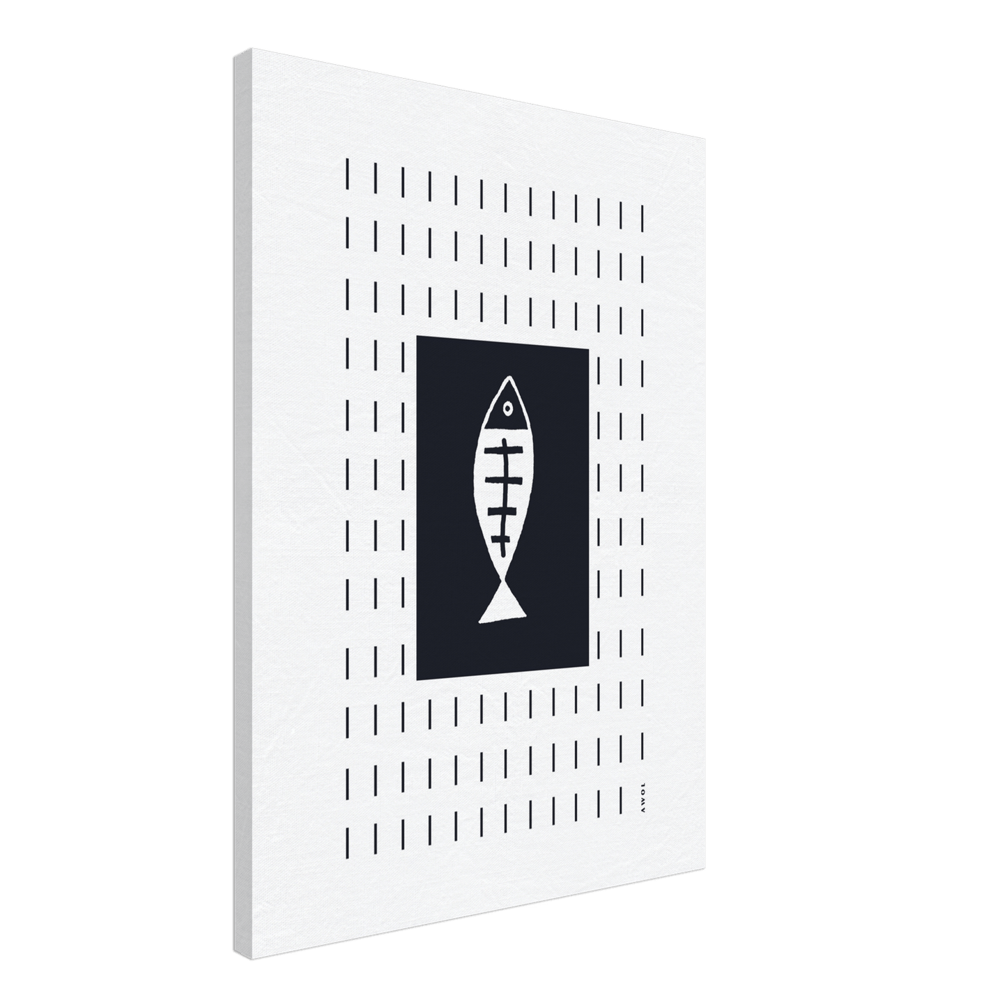 Black and White Fish Art, Scandinavian Wall Art Print On Canvas - Creations Awol