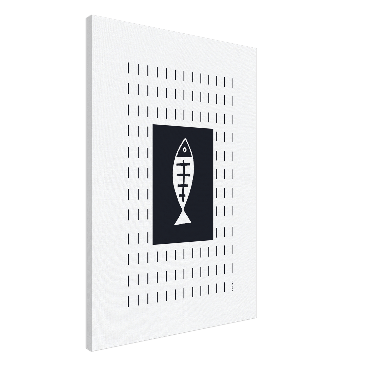 Black and White Fish Art, Scandinavian Wall Art Print On Canvas - Creations Awol