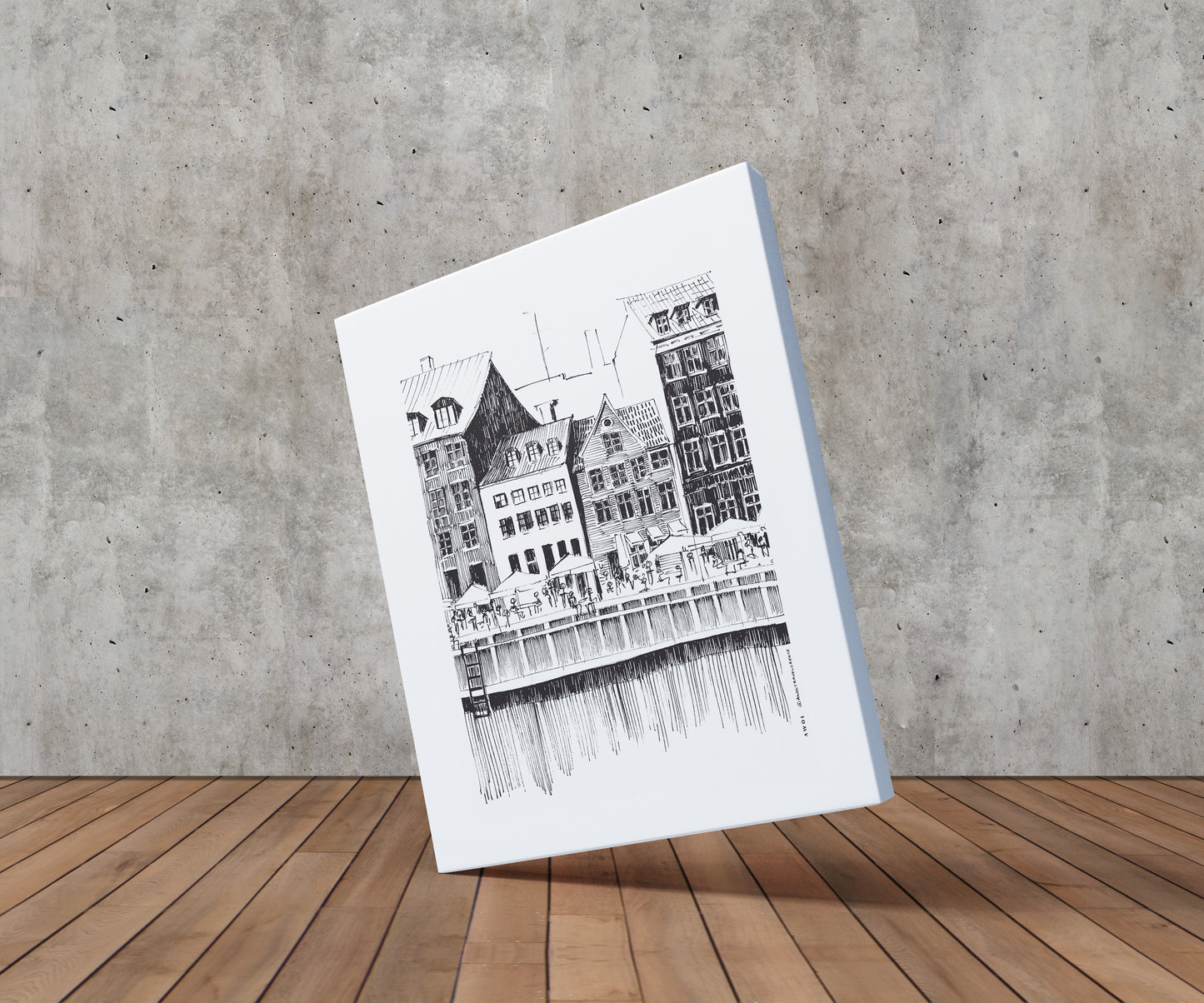 Saturday Afternoon On Nyhavn Canal In Copenhagen, Denmark: Canvas Art Print