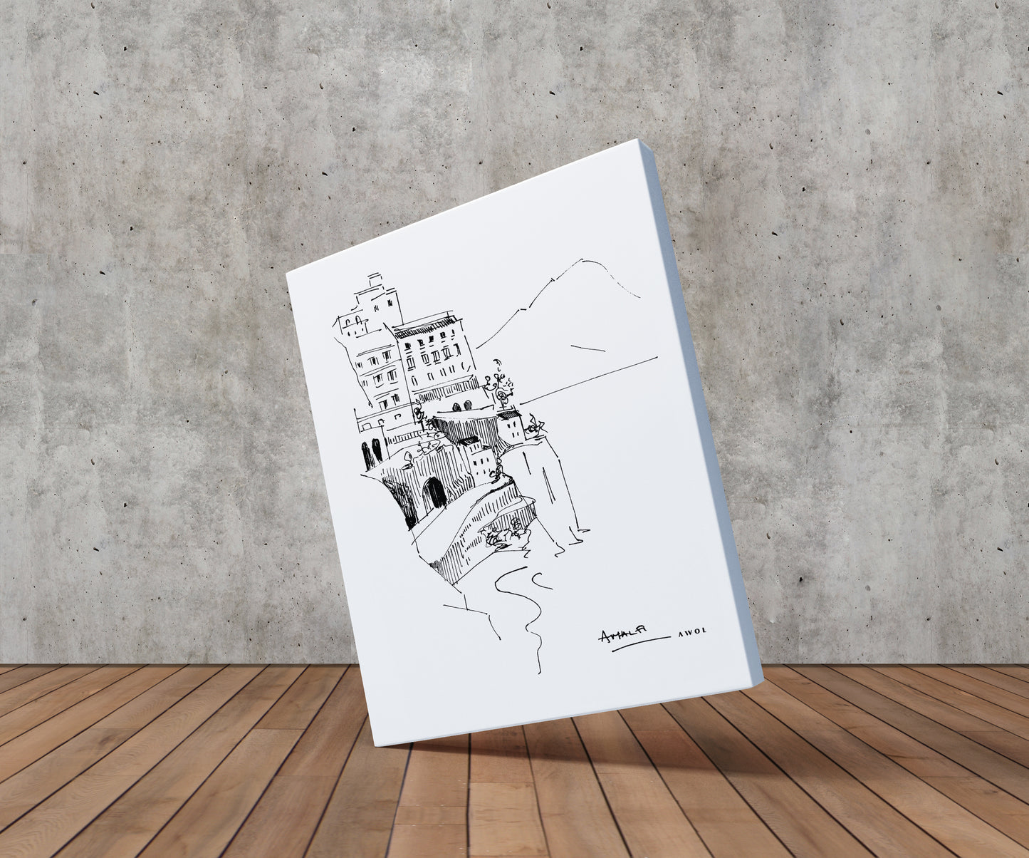 Small Towns And Villas On The Amalfi Coast, Italy Art Print On Canvas