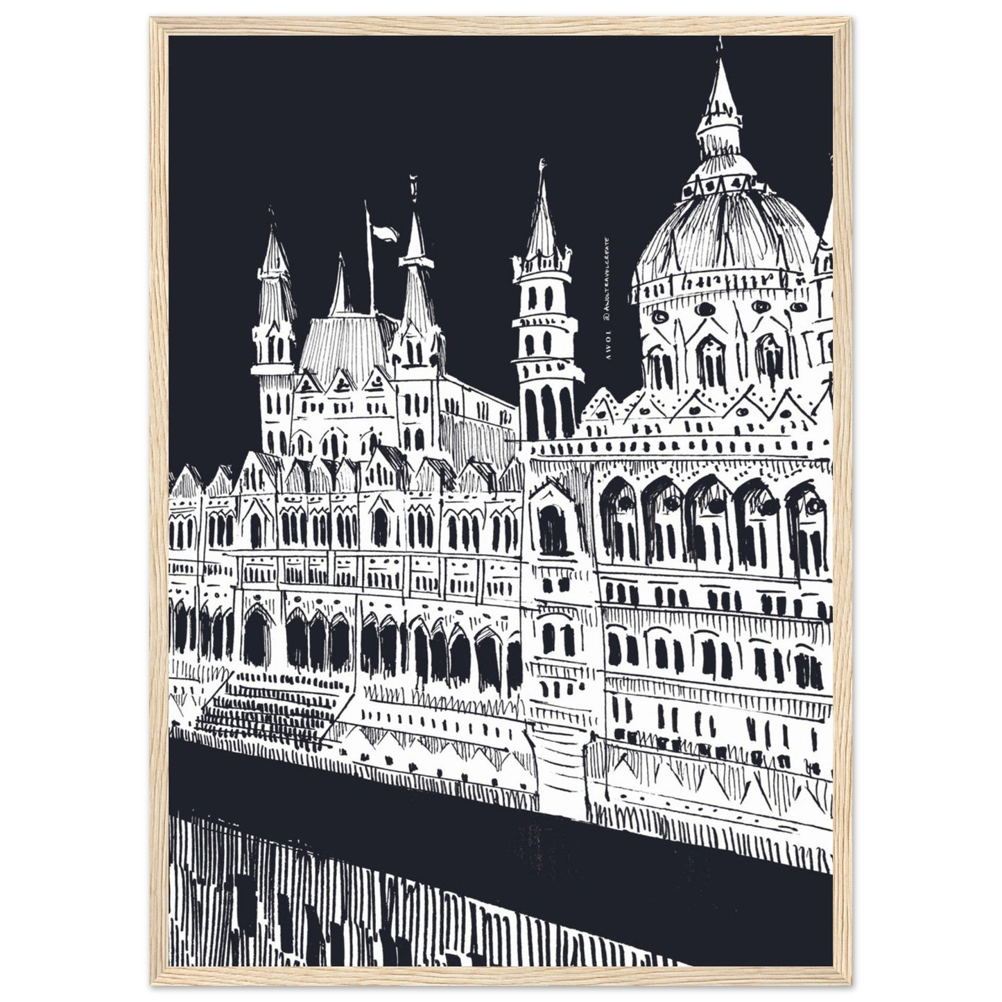 Budapest Art, An Evening Along The Danube River: Framed Art Print - Creations Awol